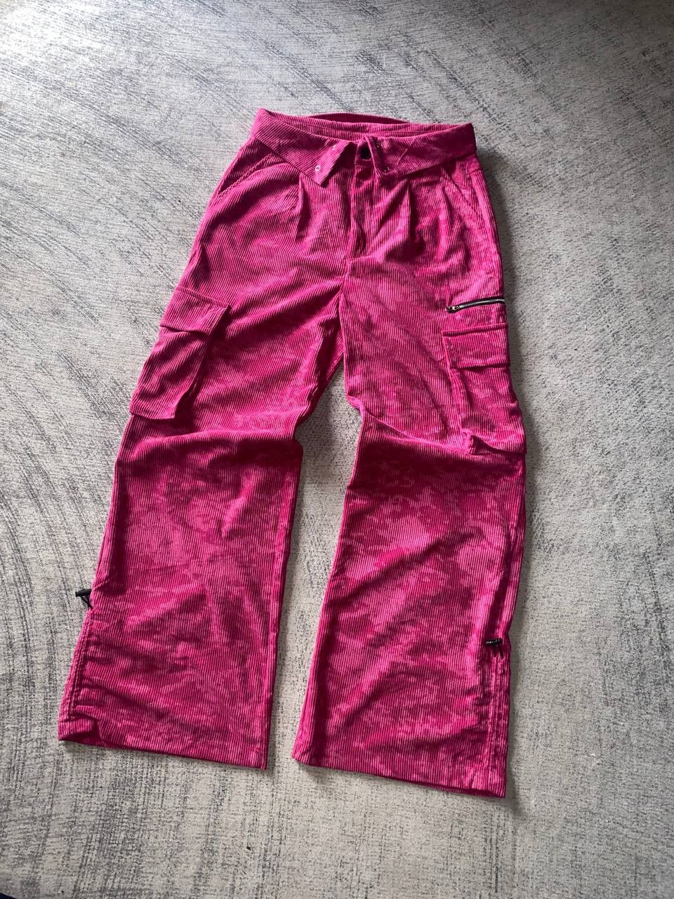 Other 🔥RARE Hot Pink Harajuku Corduroy Wide Leg Cargo Pants🔥 Size US 28 / EU 44 - 2 Thumbnail