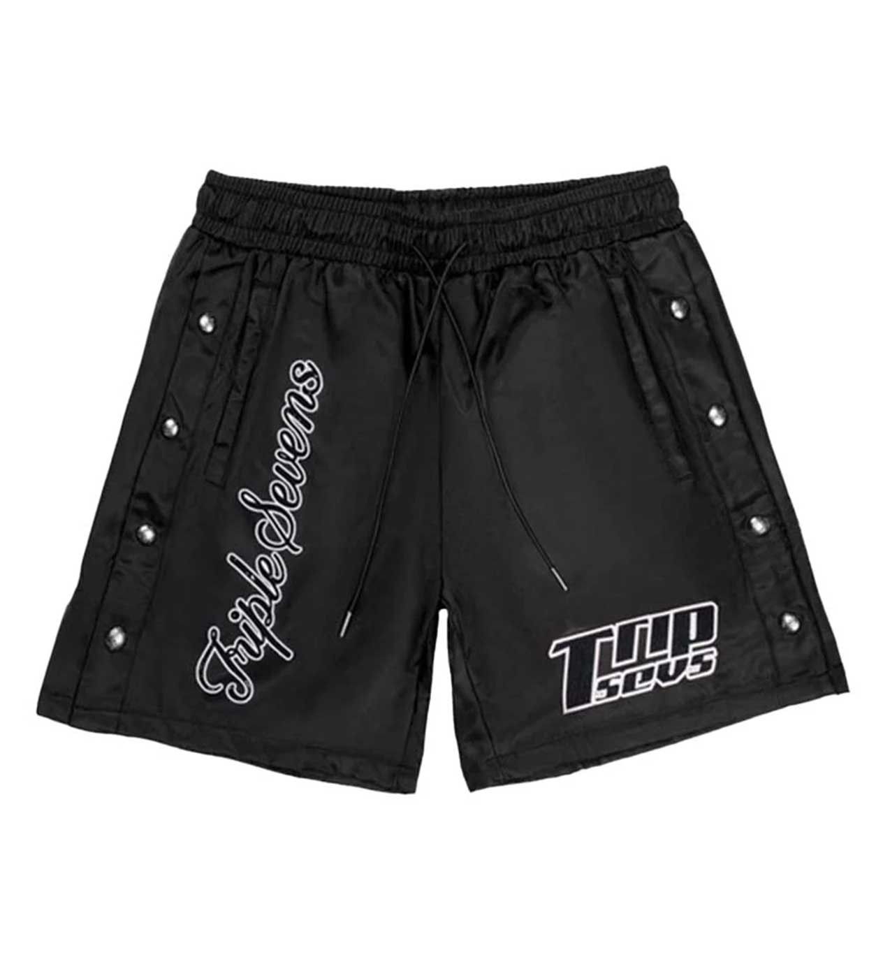 TRIPLE SEVENS Nylon Button Shorts Black Size US 30 / EU 46 - 1 Thumbnail
