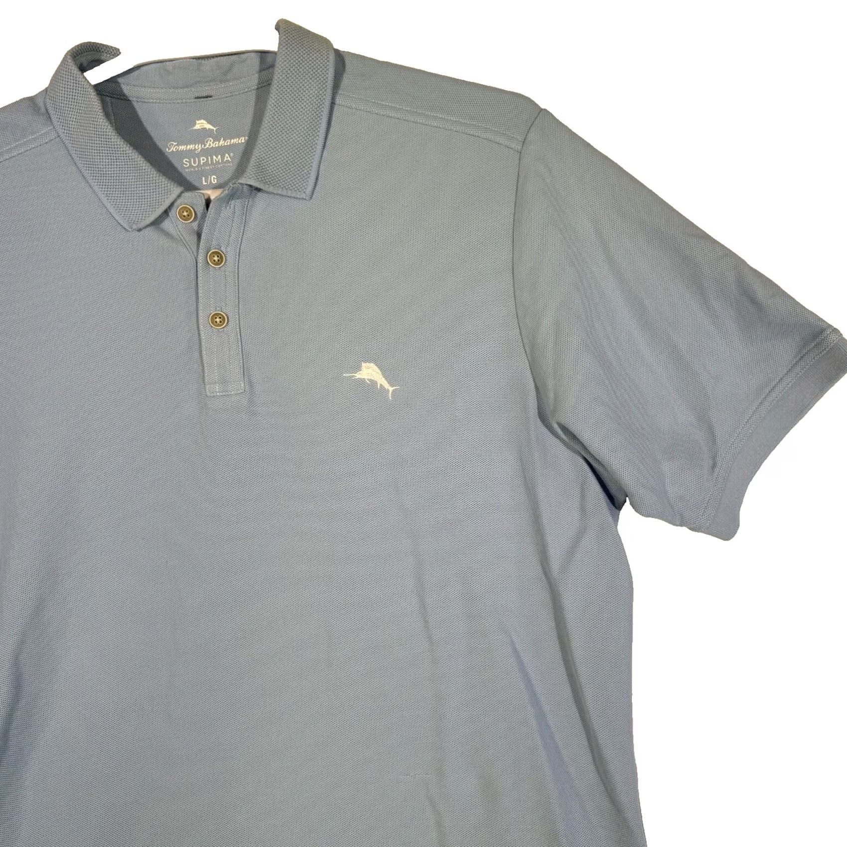 Tommy Bahama Tommy Bahama Polo Shirt Men Large Blue Supima Cotton Golf Performance Short Sleeve Shirt Size US L / EU 52-54 / 3 - 7 Thumbnail