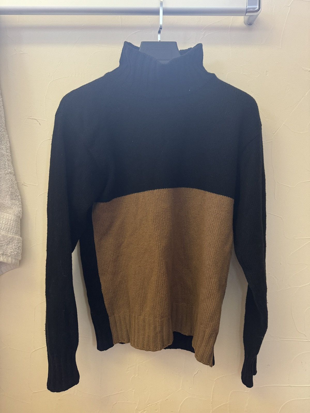 Image of Marni Wool Cashmere Colorblock Sweater in Black, Men's (Size Small)