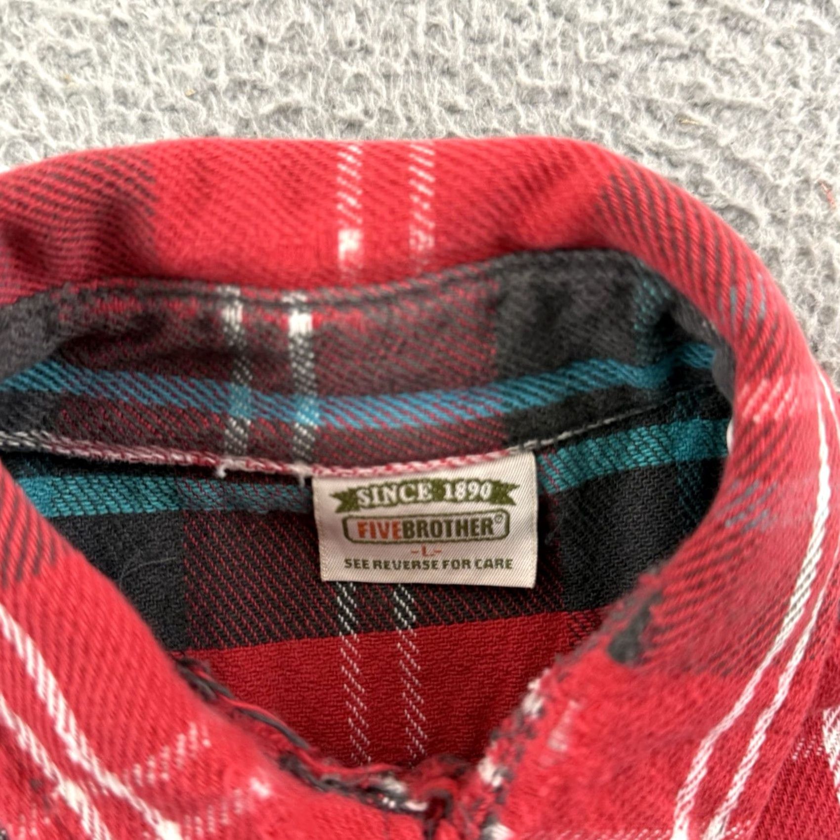 Vintage VINTAGE Five Brother Shirt Men Large Red Plaid Flannel All Cotton 90s Grunge USA Size US L / EU 52-54 / 3 - 7 Thumbnail