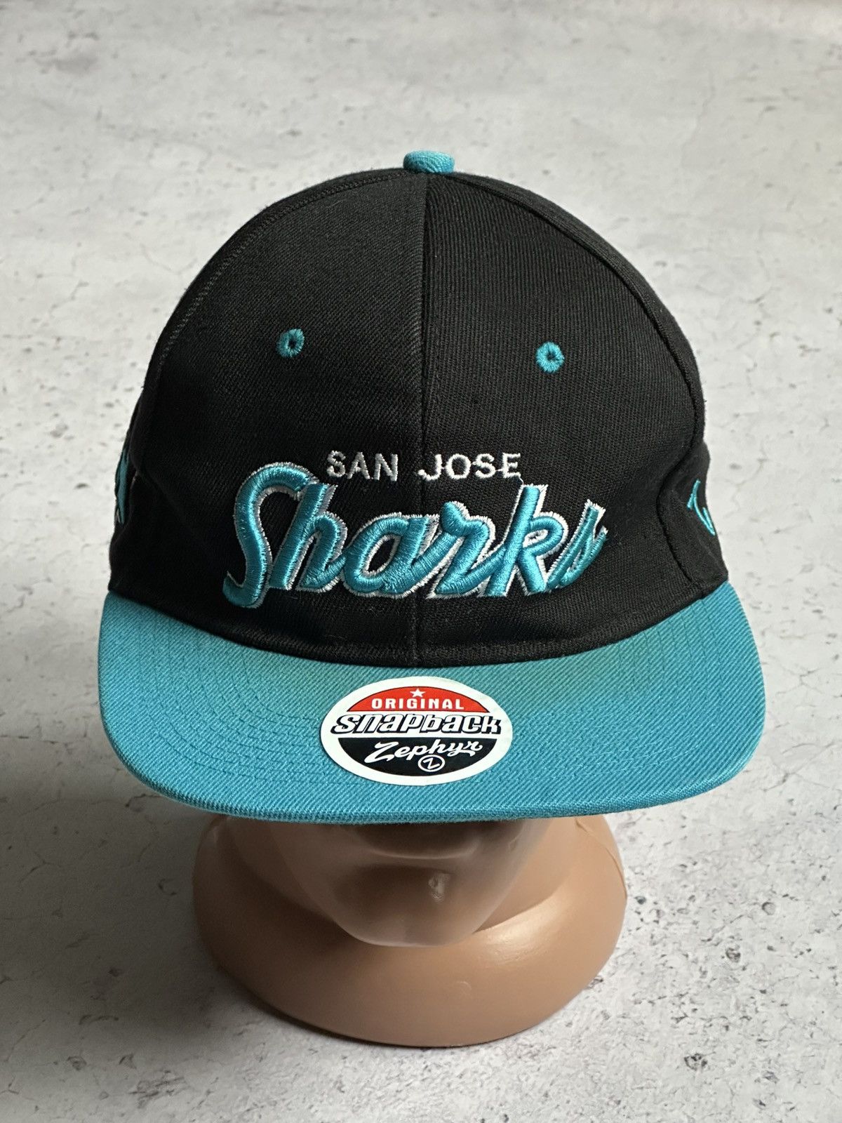 American Needle × NHL × Vintage Vintage San Jose Sharks NHL SnapBack Hat Zephyr Cap Size ONE SIZE - 3 Thumbnail