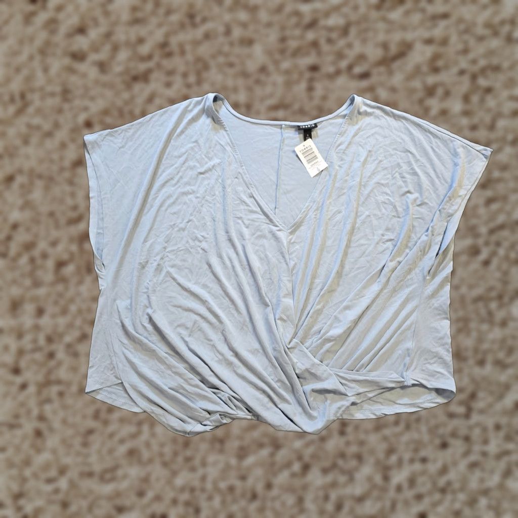 Torrid Torrid Shirt Women 5X Blue Crossover Deep V Stretch Soft Casual Capsule Basic Shirts** Size XXL / US 16-18 / IT 52-54 - 1 Thumbnail