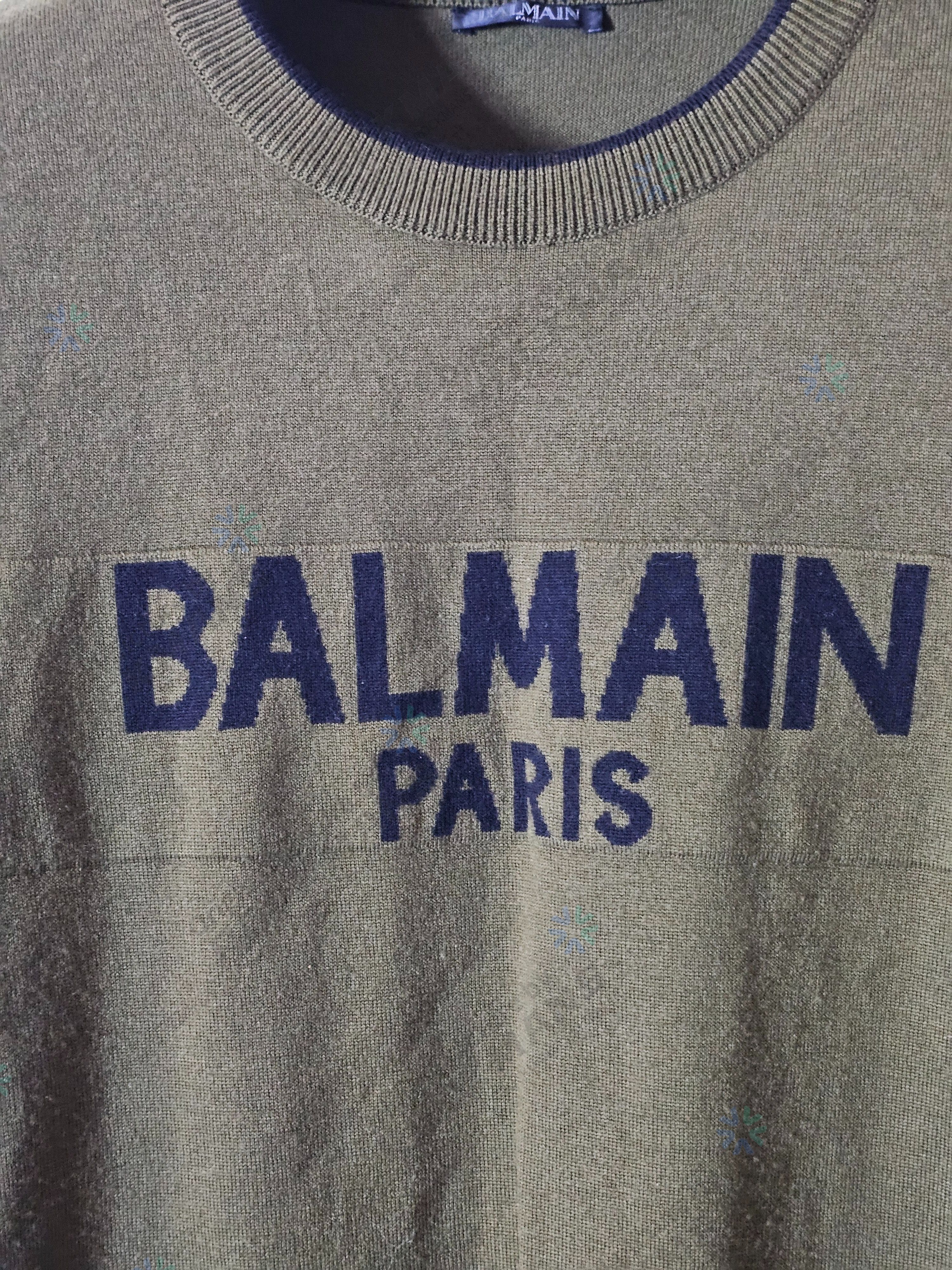 Balmain Balmain Knit Jumper Olive Print Crew-neck Sweater XL Size US XL / EU 56 / 4 - 3 Thumbnail