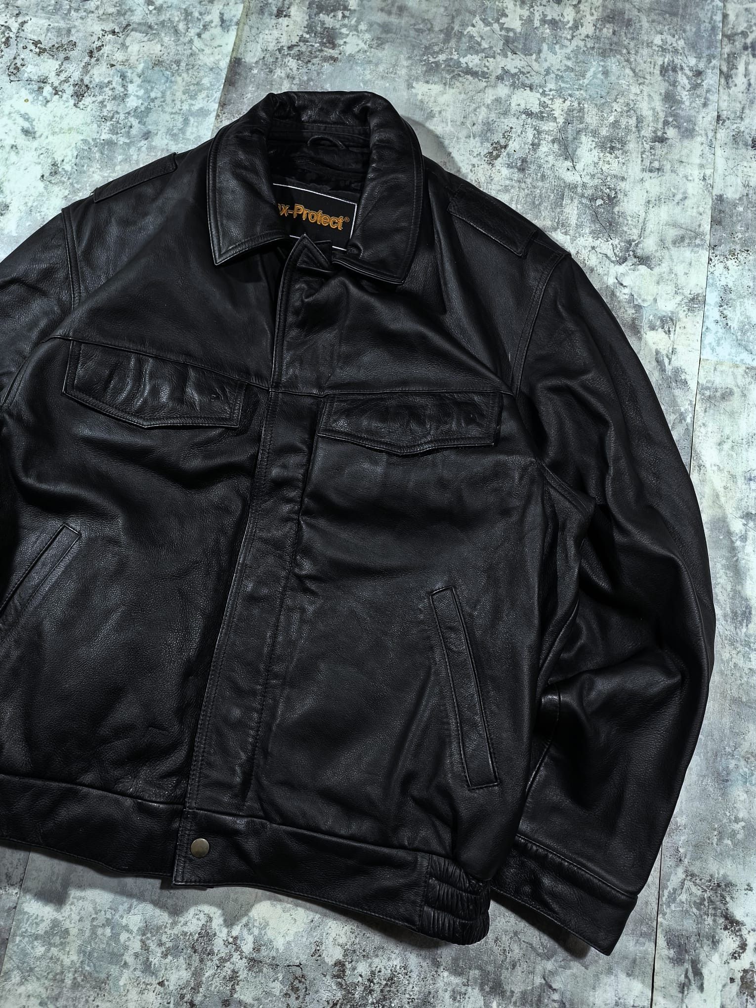 Leather vtg leather bomber jacket moto balenciaga swag Size US XL / EU 56 / 4 - 3 Thumbnail