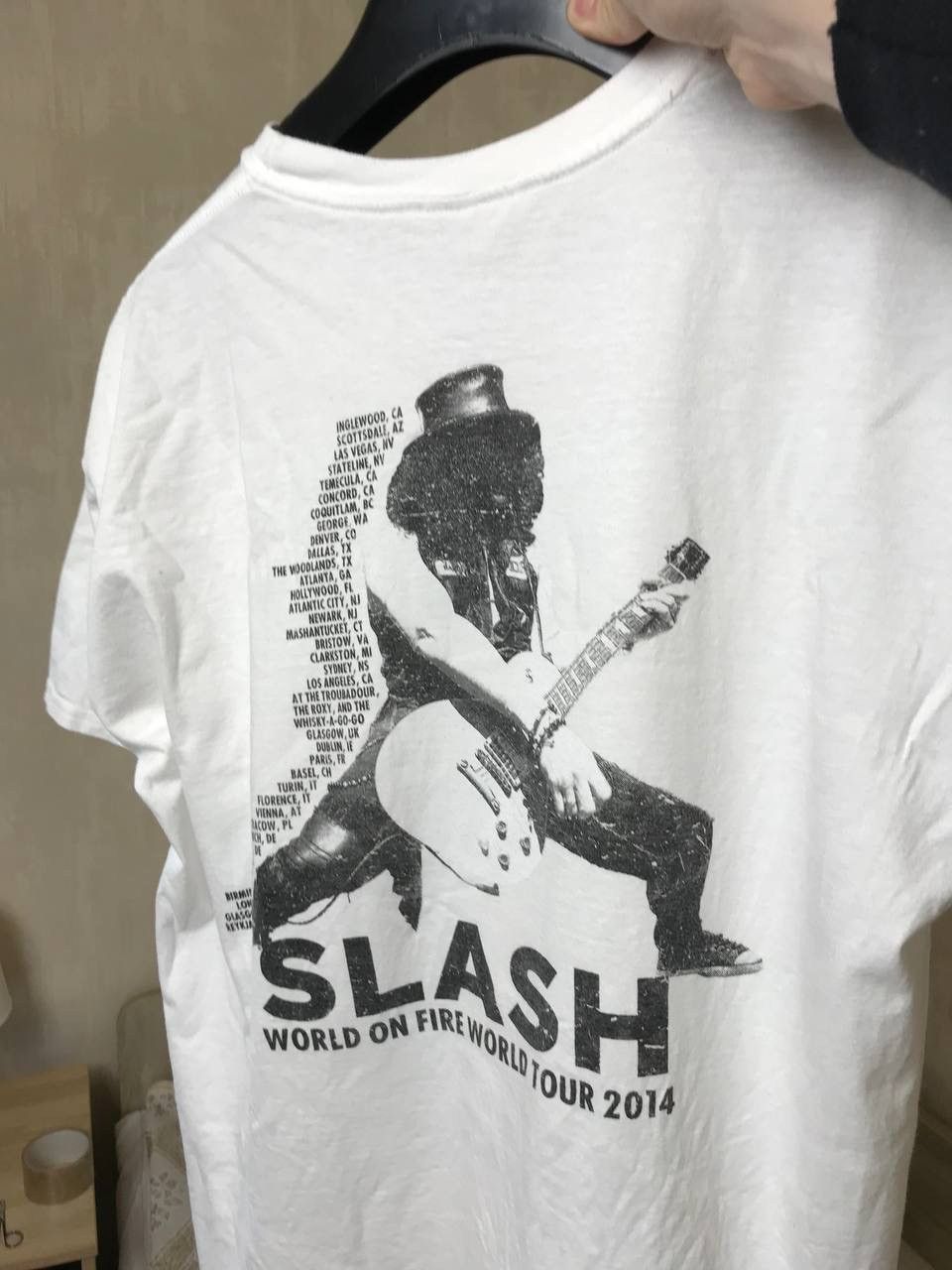 Band Tees 🔥 Slash 2014 World On Fire Tour T Shirt Music Size US XL / EU 56 / 4 - 11 Thumbnail