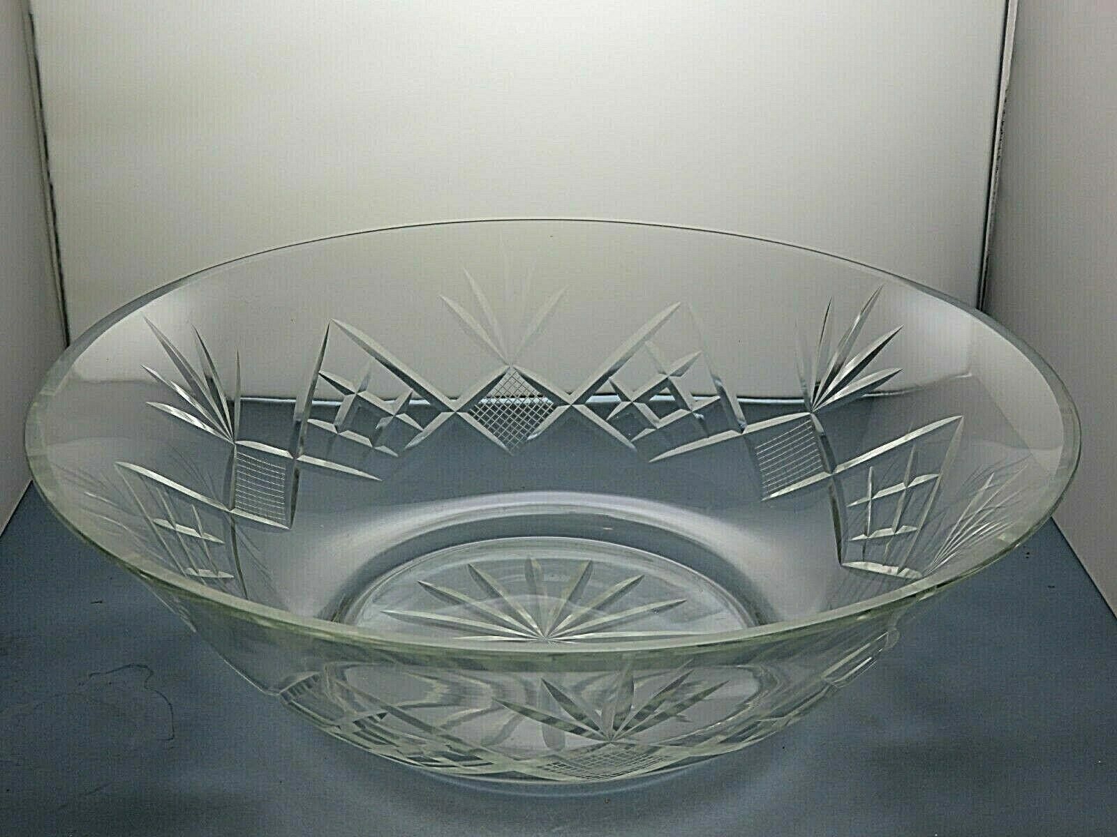 The Unbranded Brand Large Crystal Cut Glass Fruit Salad Serving Bowl 4 3/4" Size ONE SIZE - 2 Thumbnail