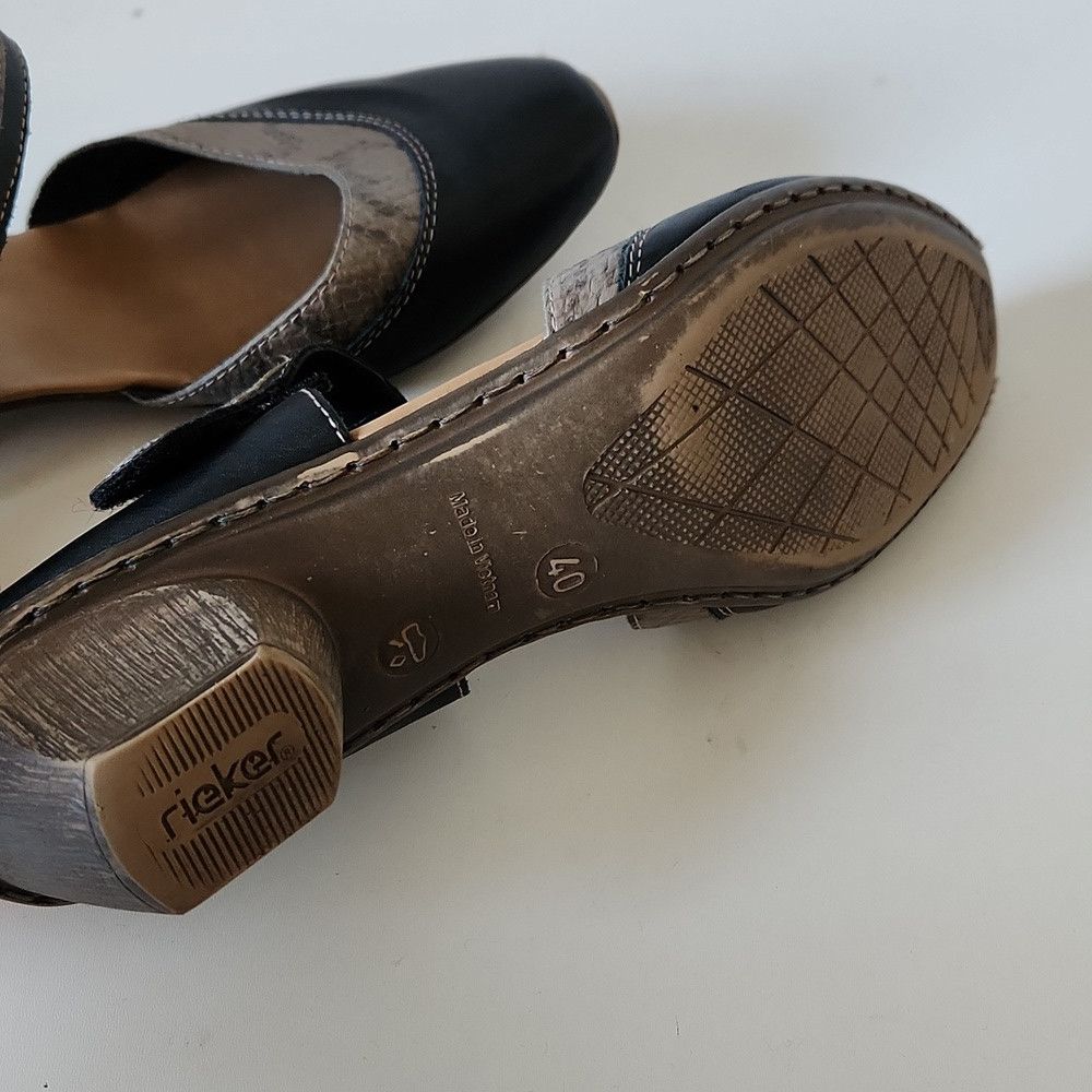 Rieker RIEKER | 49780-00 Mirjam 80 Cristallino Black Reptile Leath Size US 10 / IT 40 - 5 Thumbnail