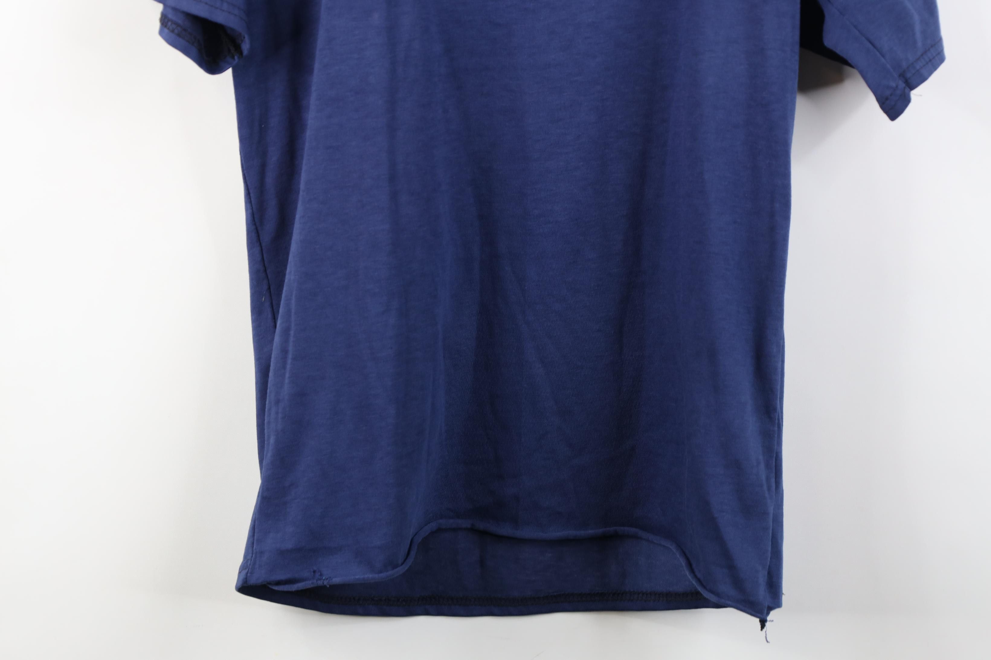 Vintage Vintage 80s 90s Streetwear Knit Henley T-Shirt Blue USA Size US M / EU 48-50 / 2 - 3 Thumbnail