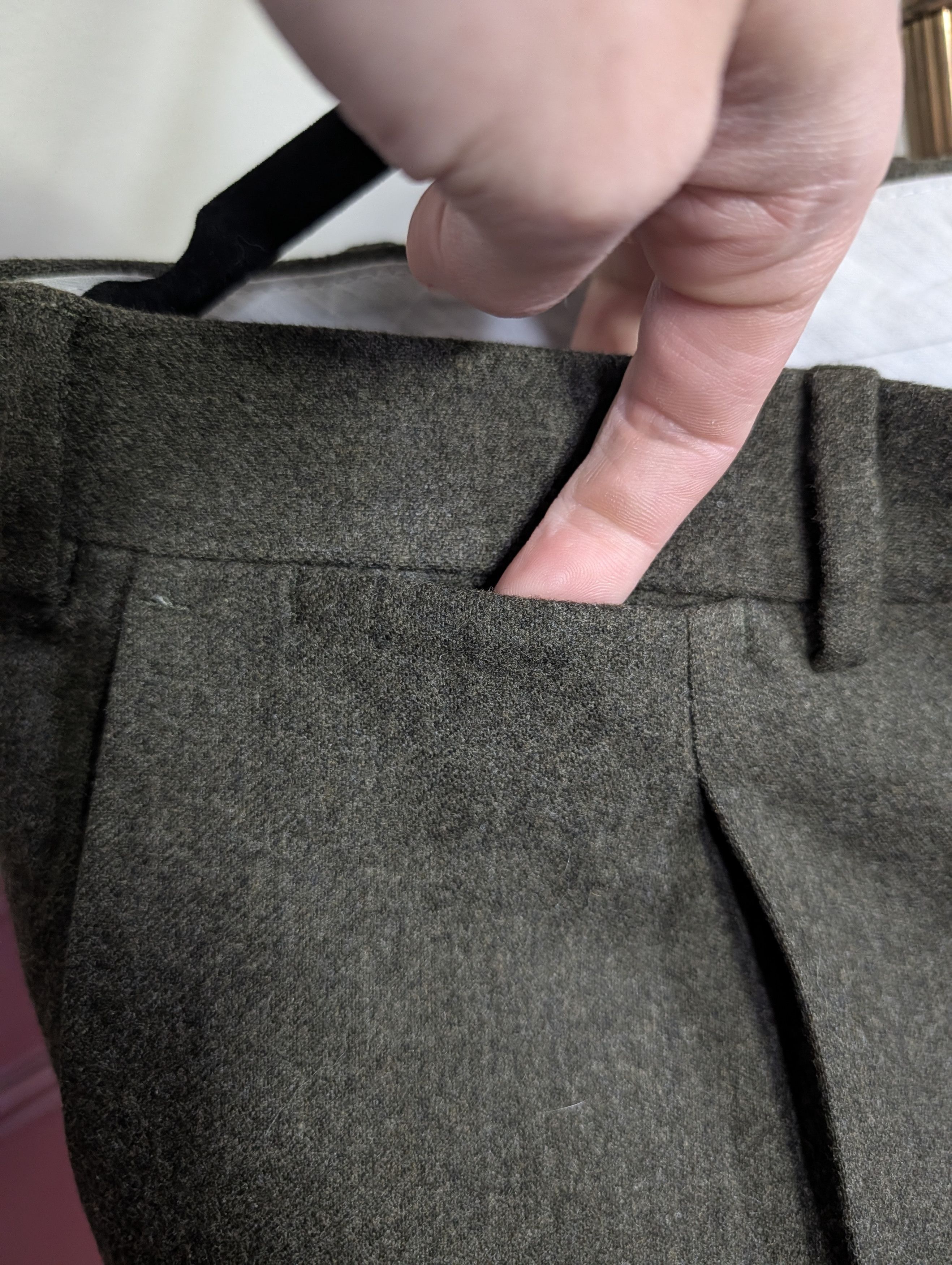 Palmer Trading Company PALMER LONDON green flannel Super 100s wool pants Size US 34 / EU 50 - 3 Thumbnail