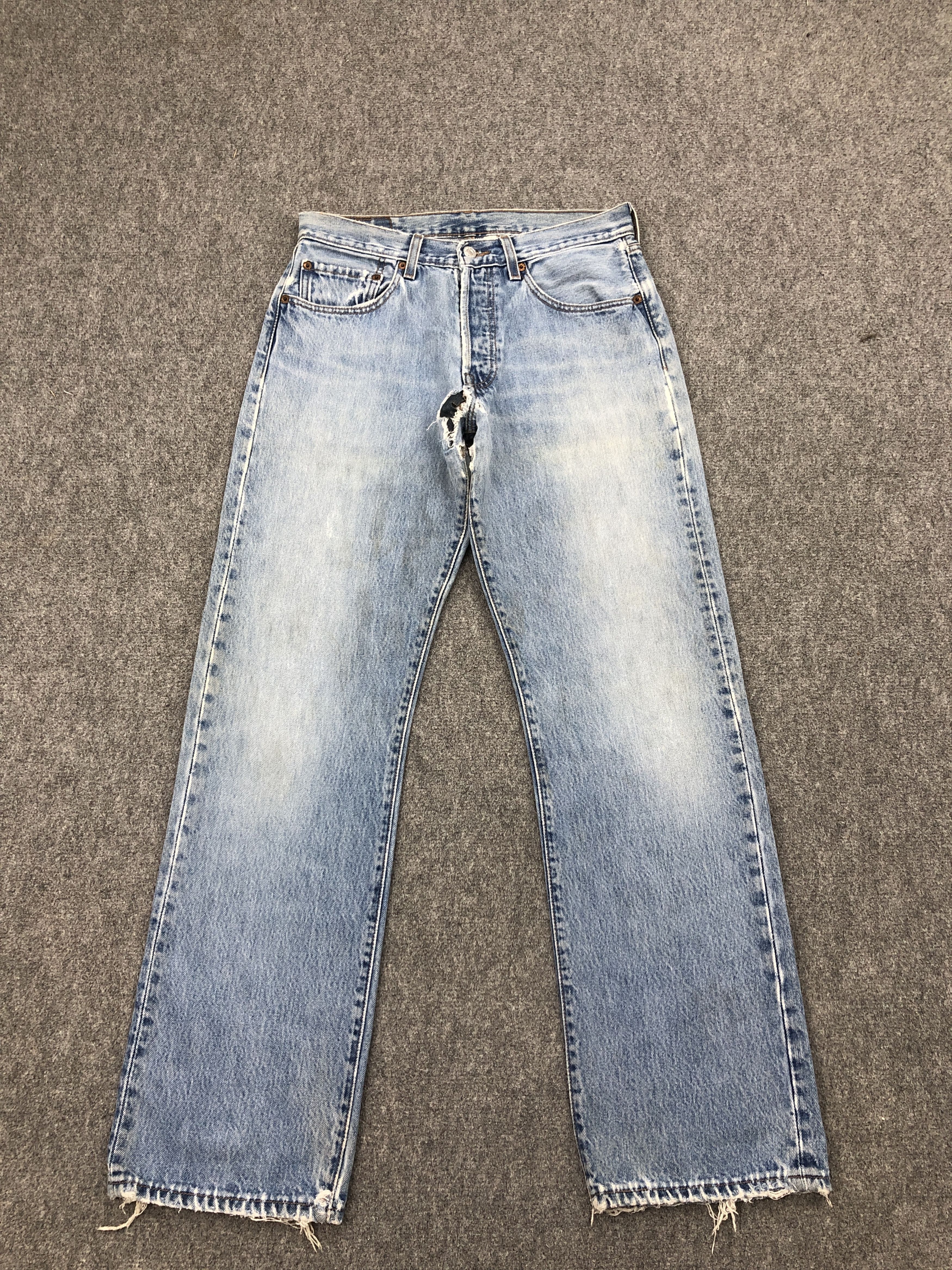 Levi's × Vintage Vintage 90s Levis 501 Light Blue Washed Jeans Size US 28 / EU 44 - 1 Thumbnail