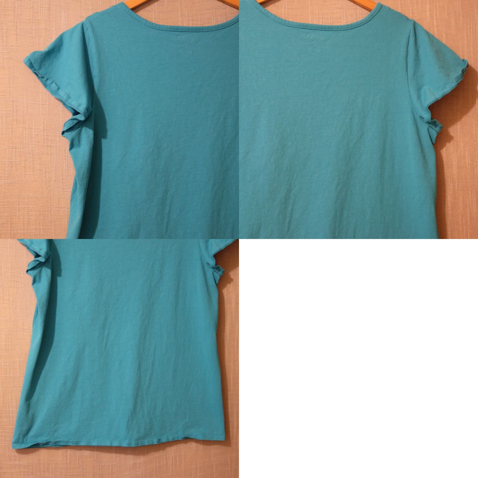 Vintage Roaman's Teal Short Sleeve V-Neck Button Accent Cotton Womens M 14/16 #A6-16 Size 32" / US 10 / IT 46 - 8 Thumbnail