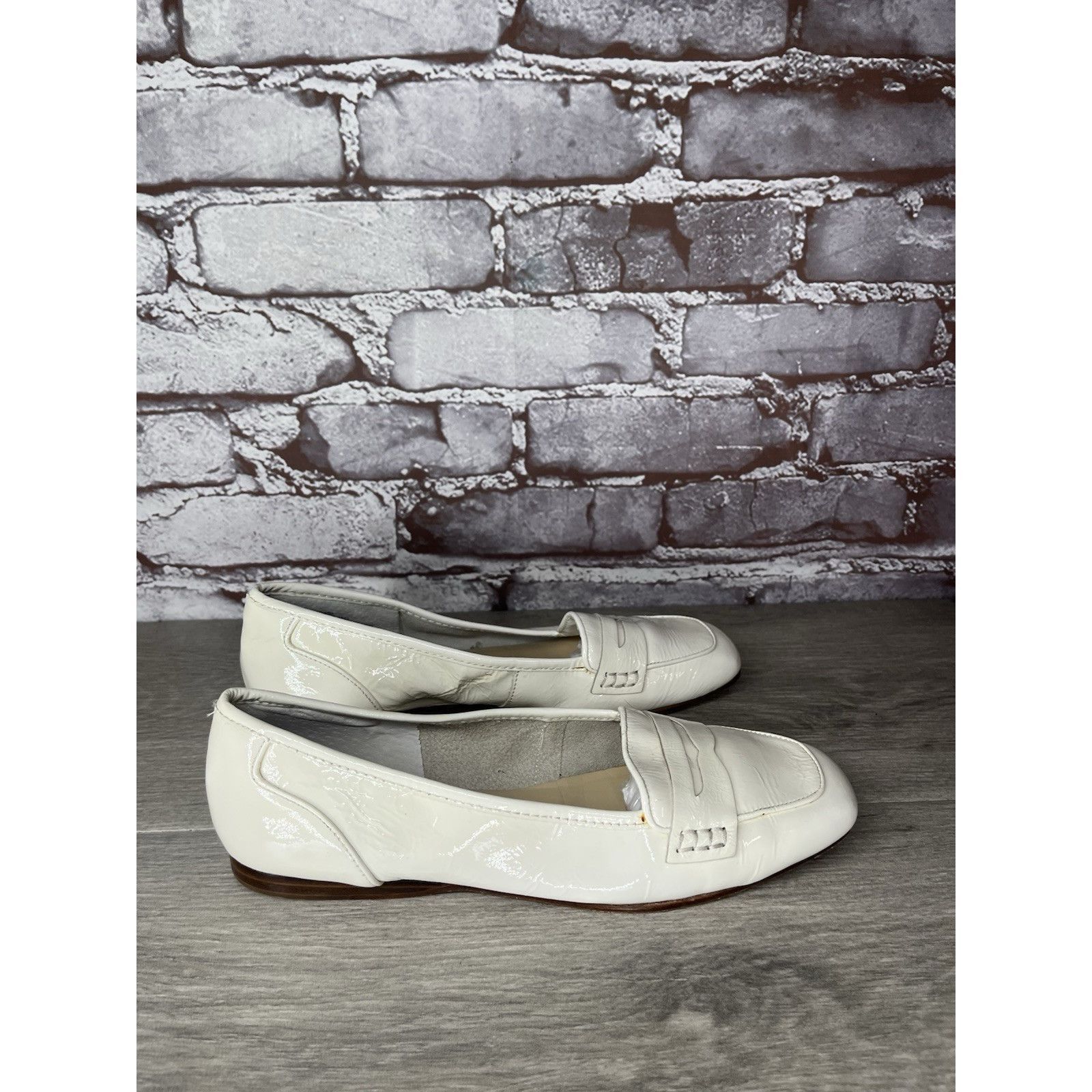 Enzo Bonafe Enzo Angiolini Ealento White Patent Leather Slip-On Loafers Size US 6.5 / IT 36.5 - 2 Thumbnail