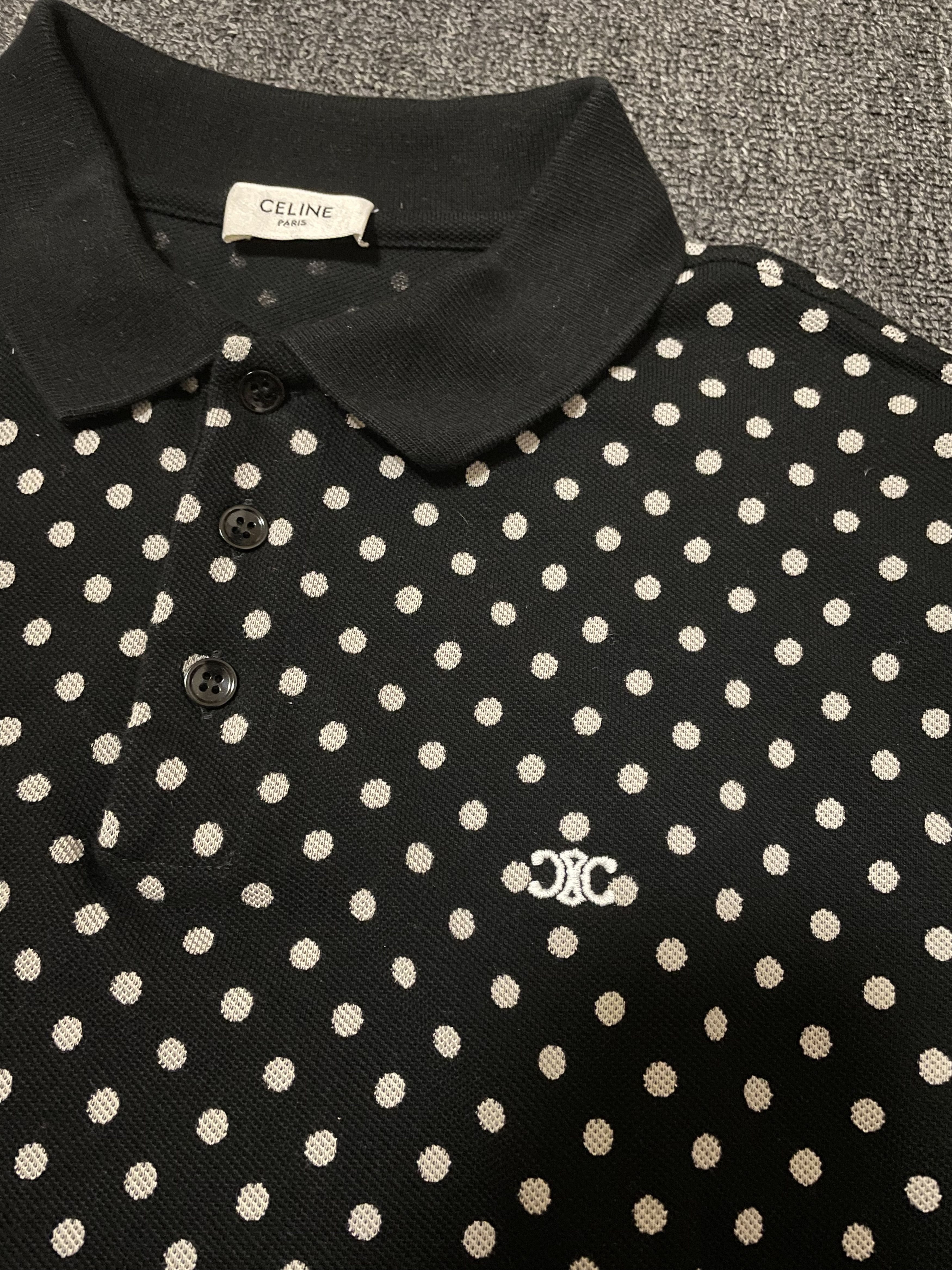 Celine CELIN unisex white dot polo T-shirt size L Size US L / EU 52-54 / 3 - 4 Thumbnail