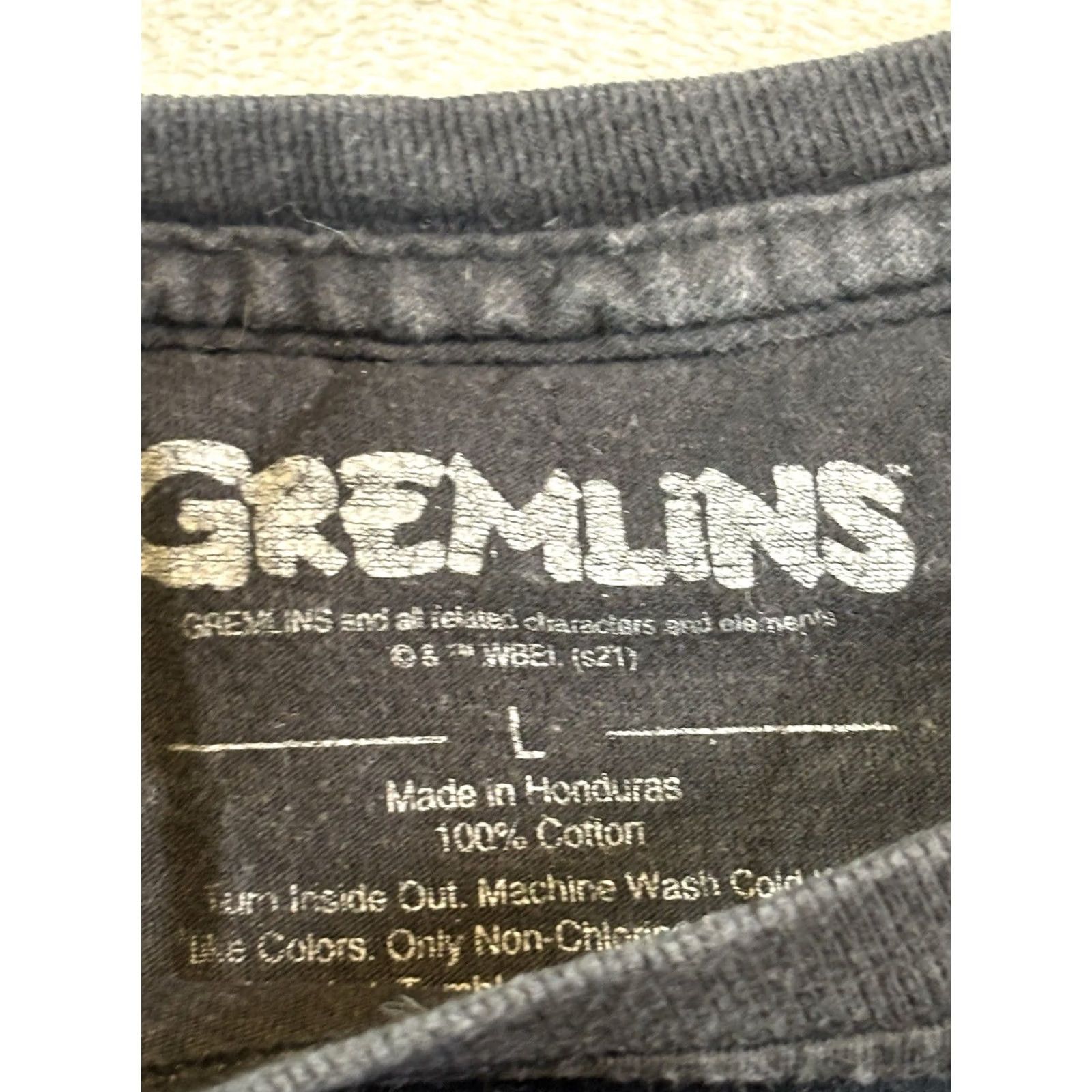 Vintage Gremlins Movie Graphic Print Crew Neck T-Shirt Black | Size L | Men’s Regular Fit Size US L / EU 52-54 / 3 - 5 Thumbnail