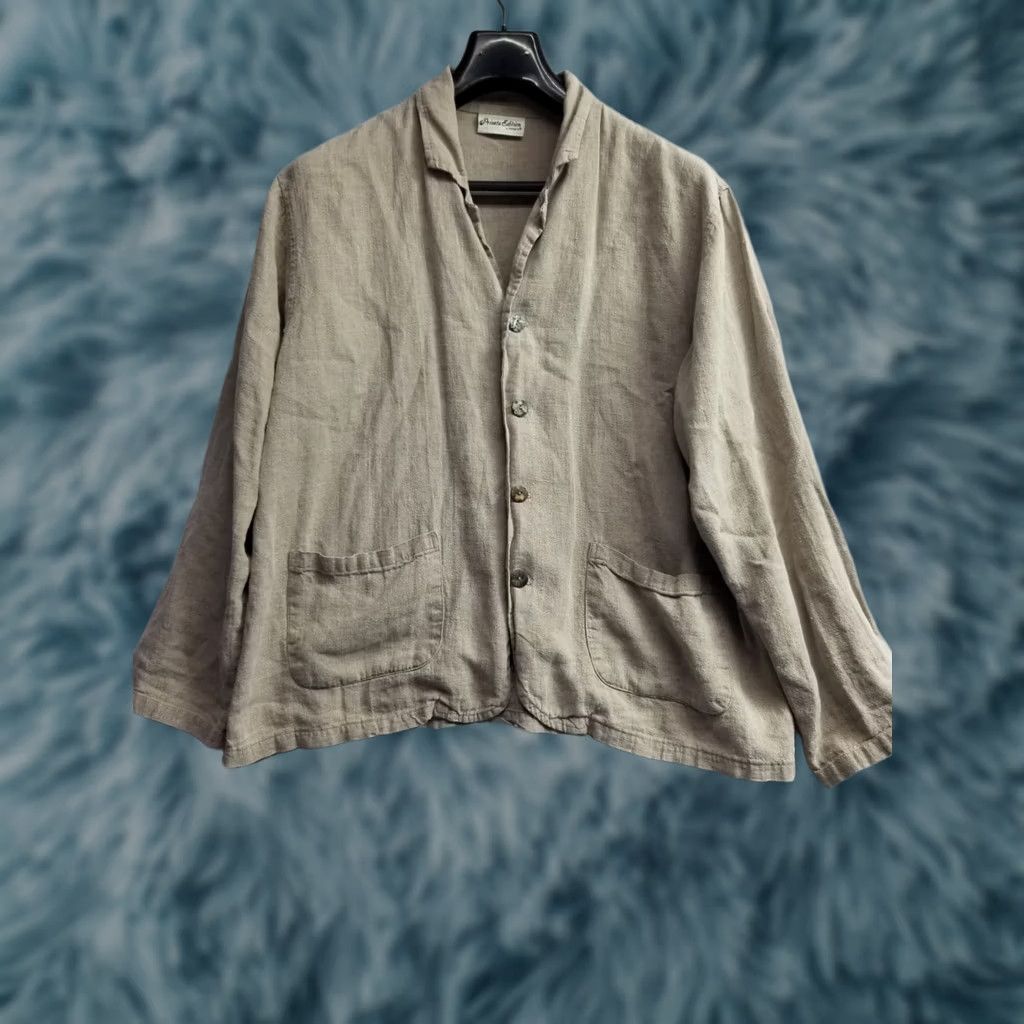 Vintage Chico's Beige Linen Jacket Blazer Two Button USA Size 2 Women's Size L / US 10 / IT 46 - 1 Thumbnail