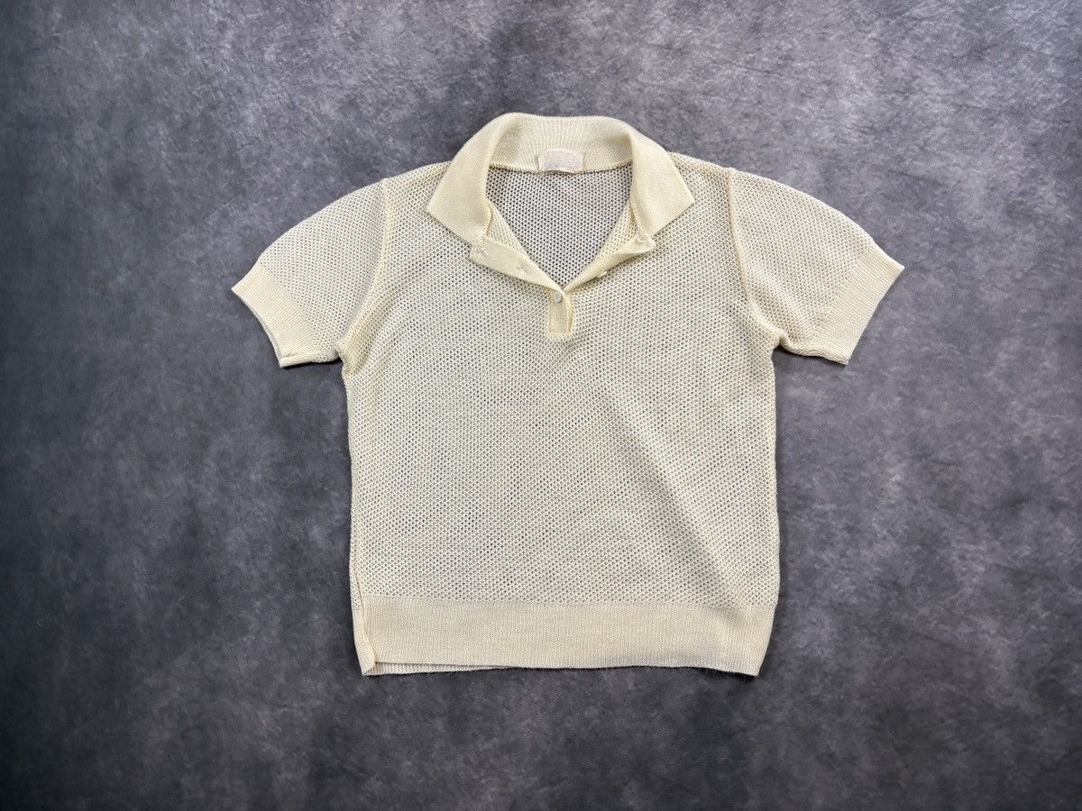 Vintage 1970s Vintage Knit Polo Mr. Love Acrylic Sheer Mesh MCM 70s Size S / US 4 / IT 40 - 11 Thumbnail