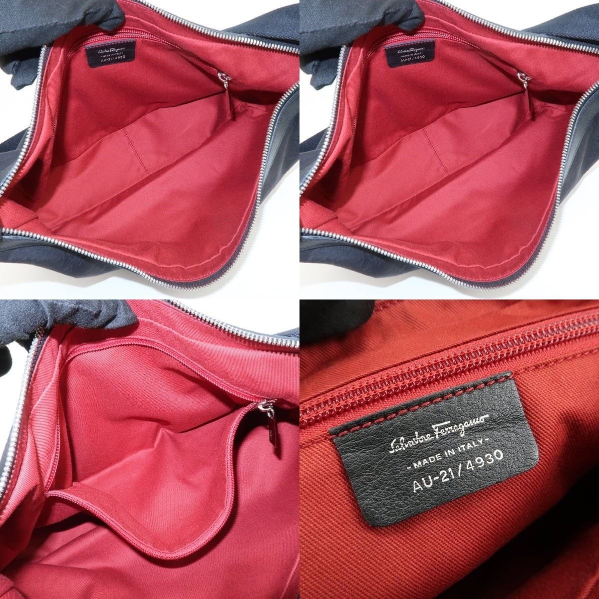 Salvatore Ferragamo Ferragamo Gancini Nylon Shoulder Bag Black Size ONE SIZE - 7 Thumbnail