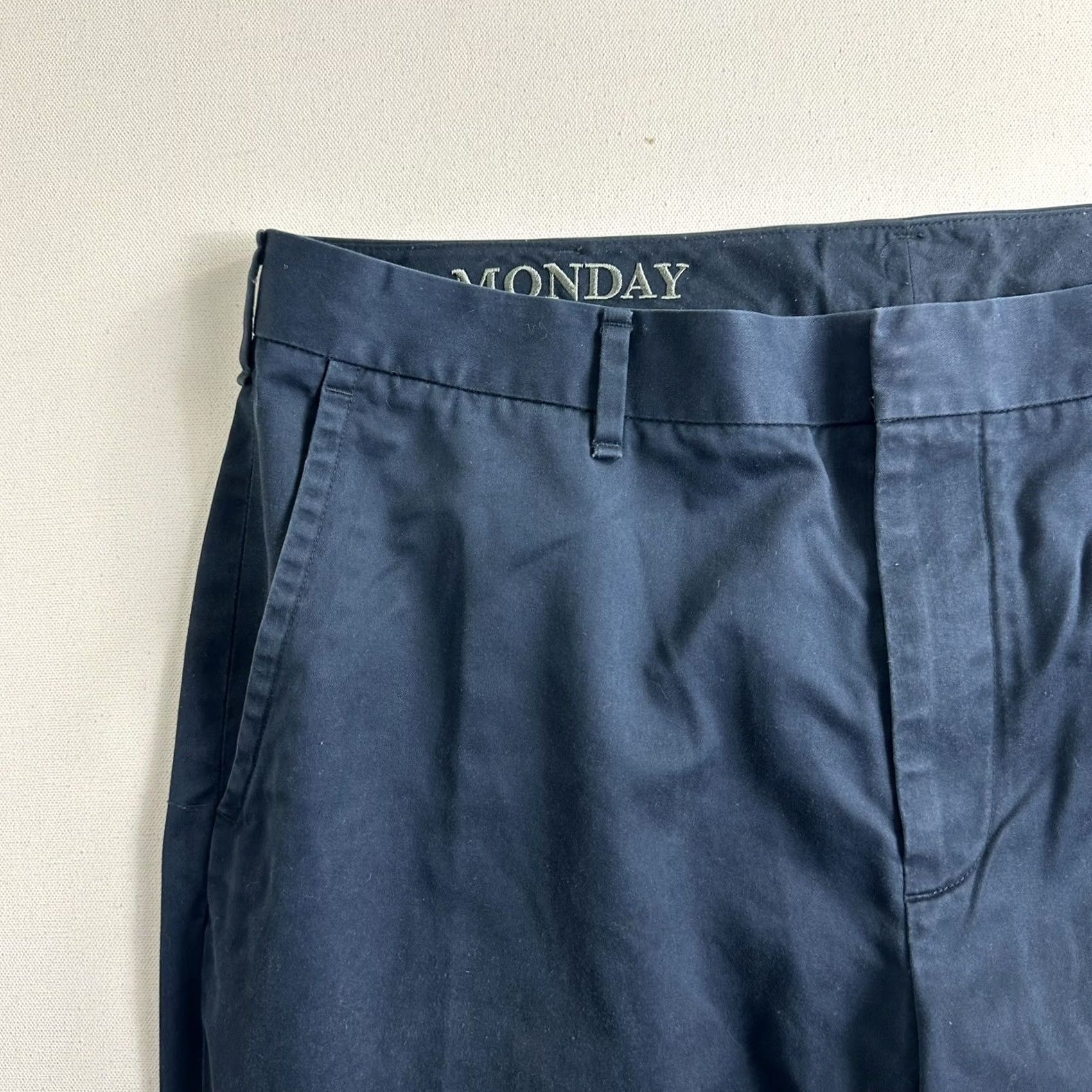 Bonobos Bonobos Pants Mens 35 35x32 Navy Chino Slacks Monday Flat Front Straight Fit Size US 35 - 7 Thumbnail