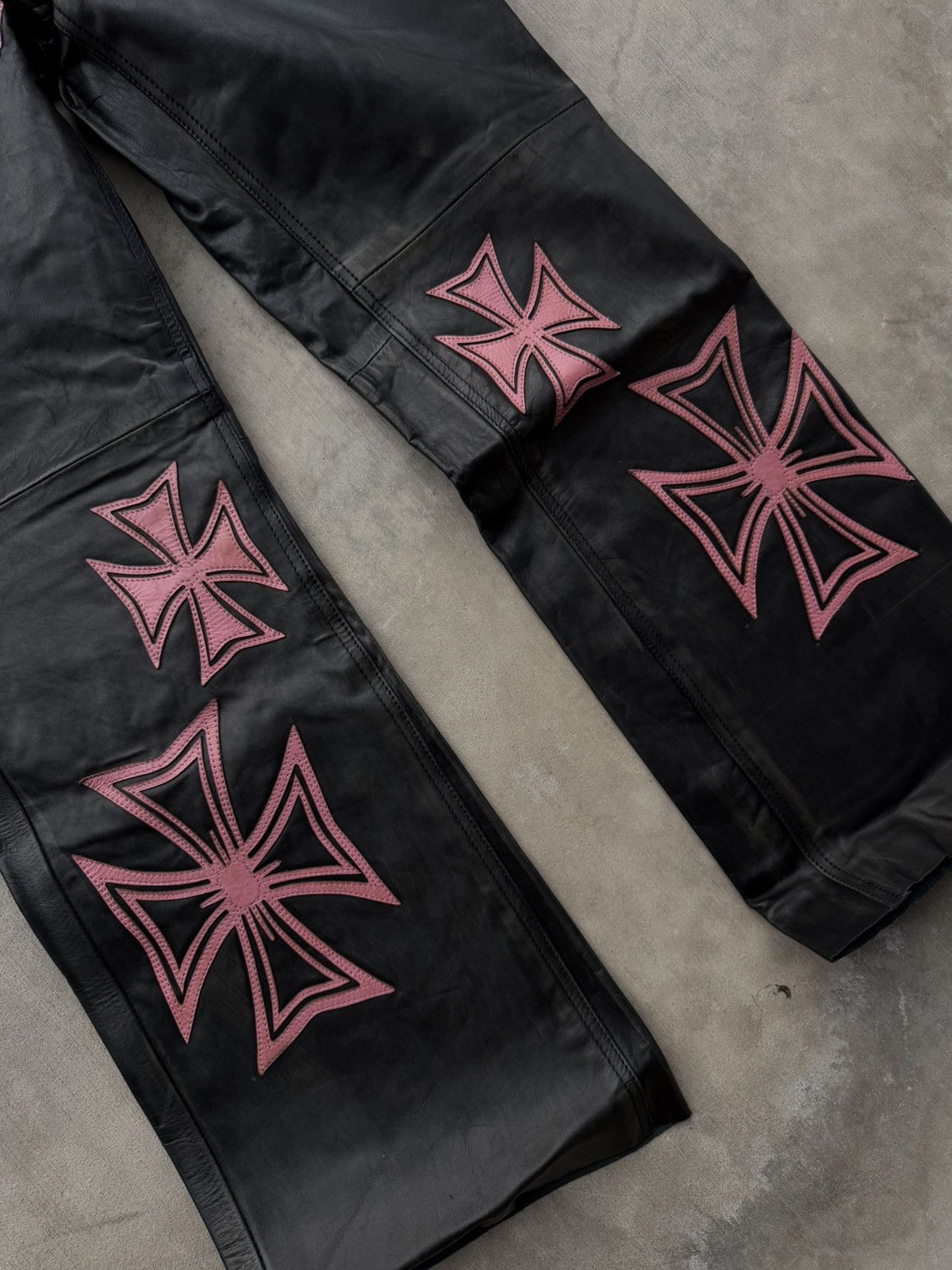 Vale Vale Forever Leather Croxxx Denim – Black / Pink 30 NWT Rare Size US 30 / EU 46 - 5 Thumbnail