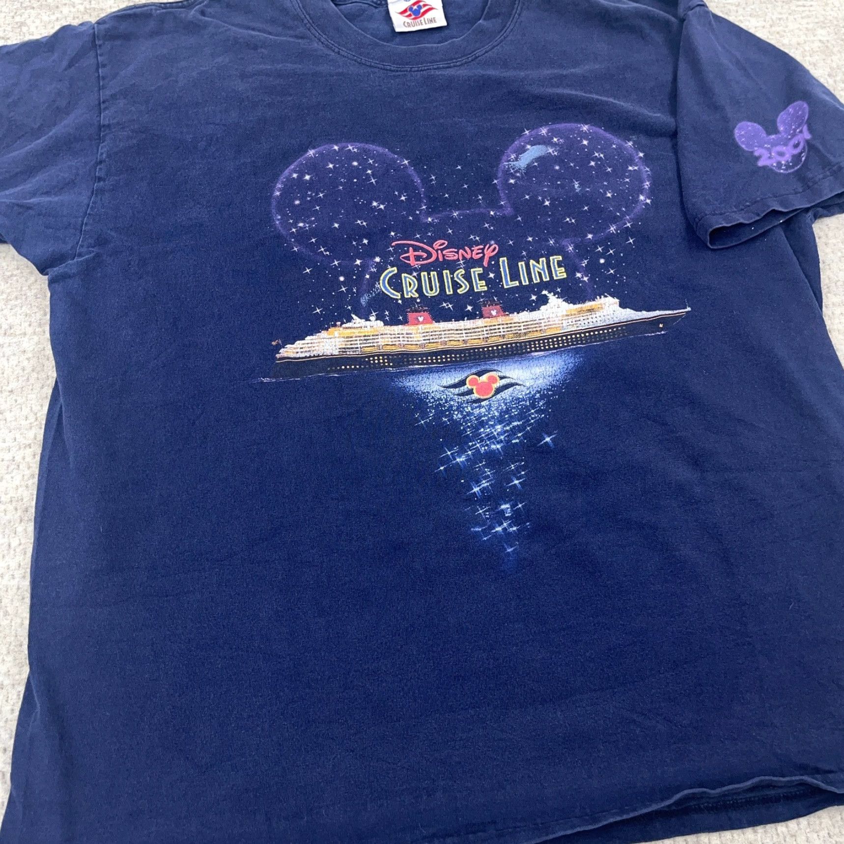 Disney Vintage Disney Cruise Line Shirt Men XL Blue Tee Mickey Faded Grunge Ship Cartoon Retro 90s Mens Disney Shirt XL Blue Size US XL / EU 56 / 4 - 4 Thumbnail