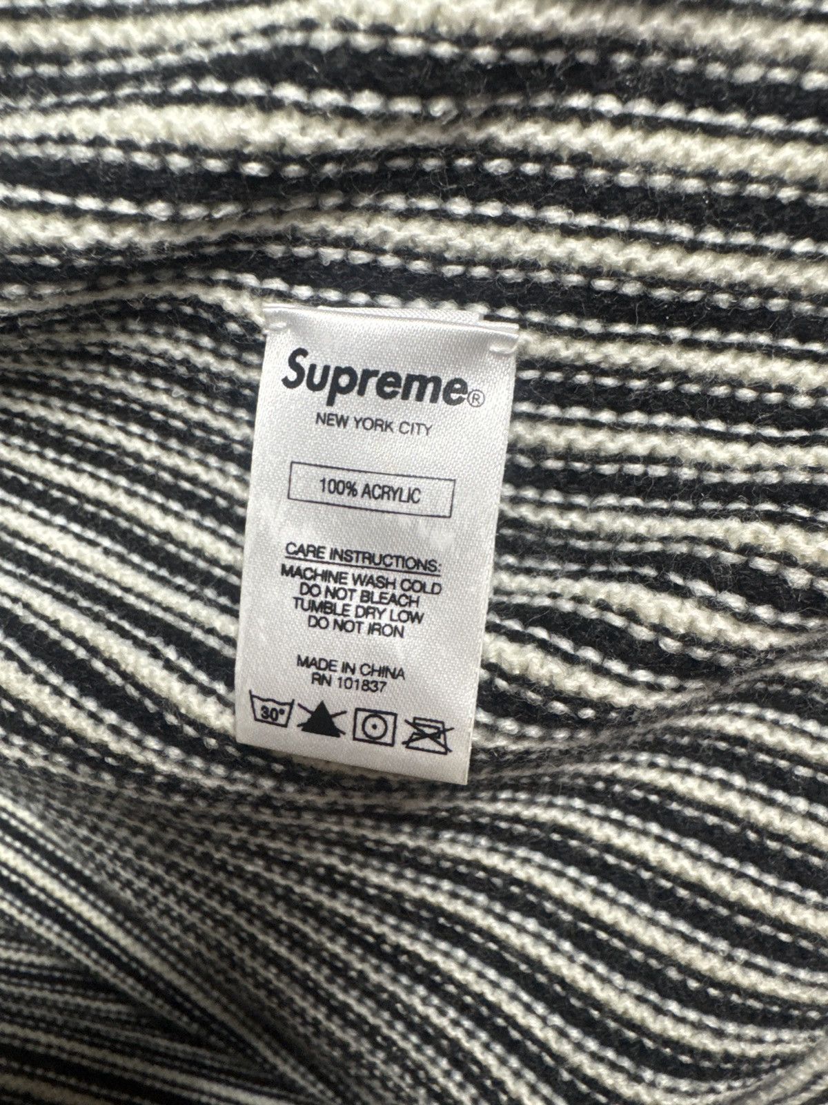 Supreme Pinstripe supreme knit cardigan Size US L / EU 52-54 / 3 - 4 Thumbnail