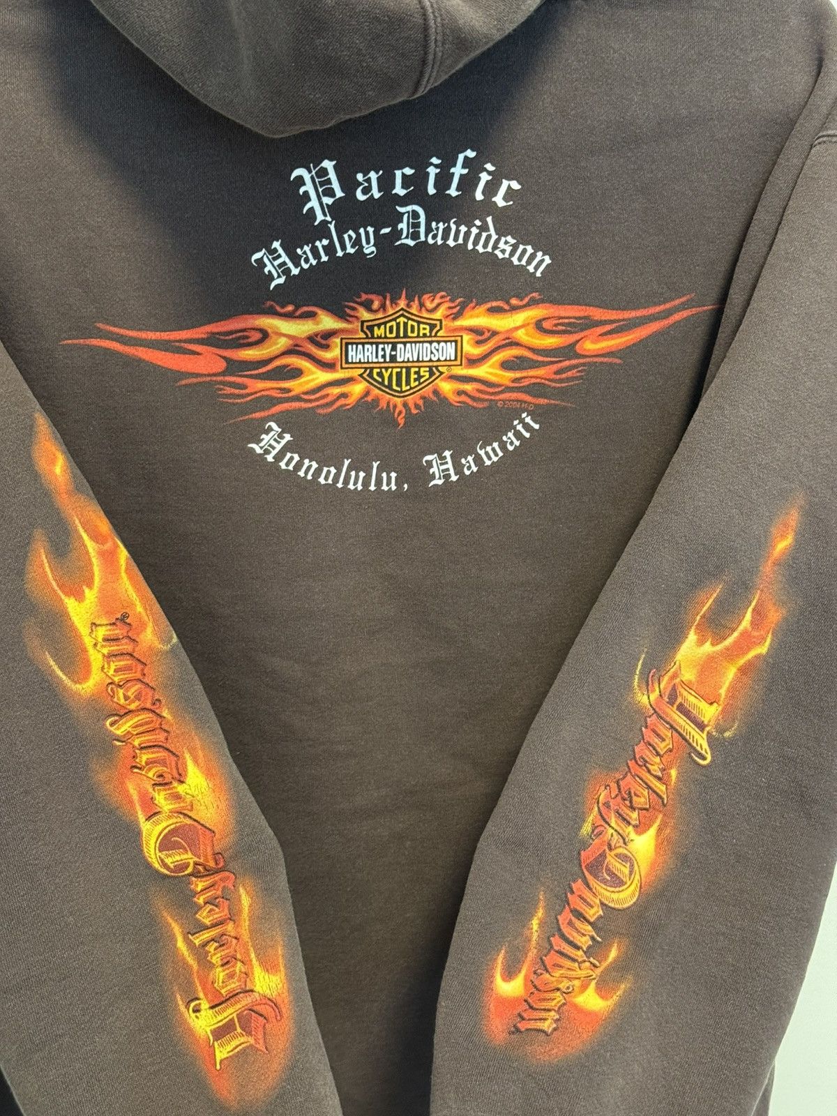 Harley Davidson Harley Davidson Honolulu Pacific Flaming Hoodie Choco Brown Size US M / EU 48-50 / 2 - 4 Thumbnail