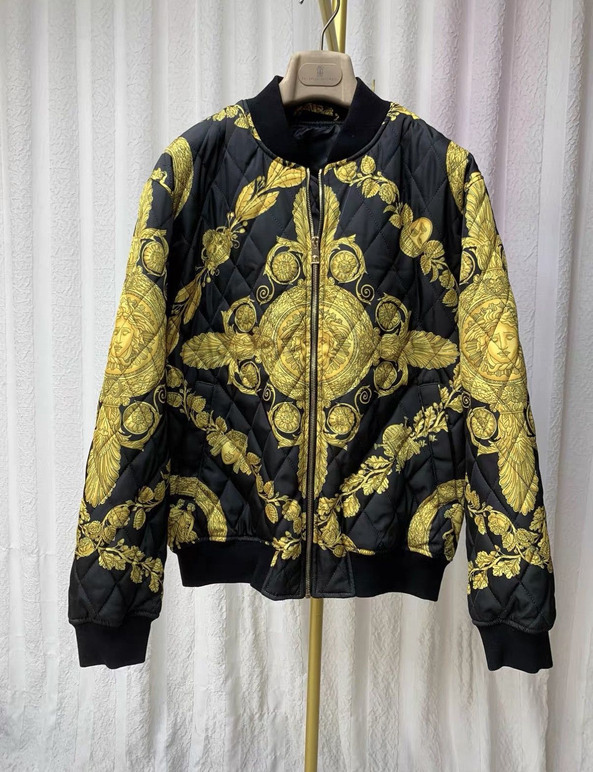 Versace VERSACE Baroque Print Stand Collar Padded Jacket Size US M / EU 48-50 / 2 - 1 Thumbnail