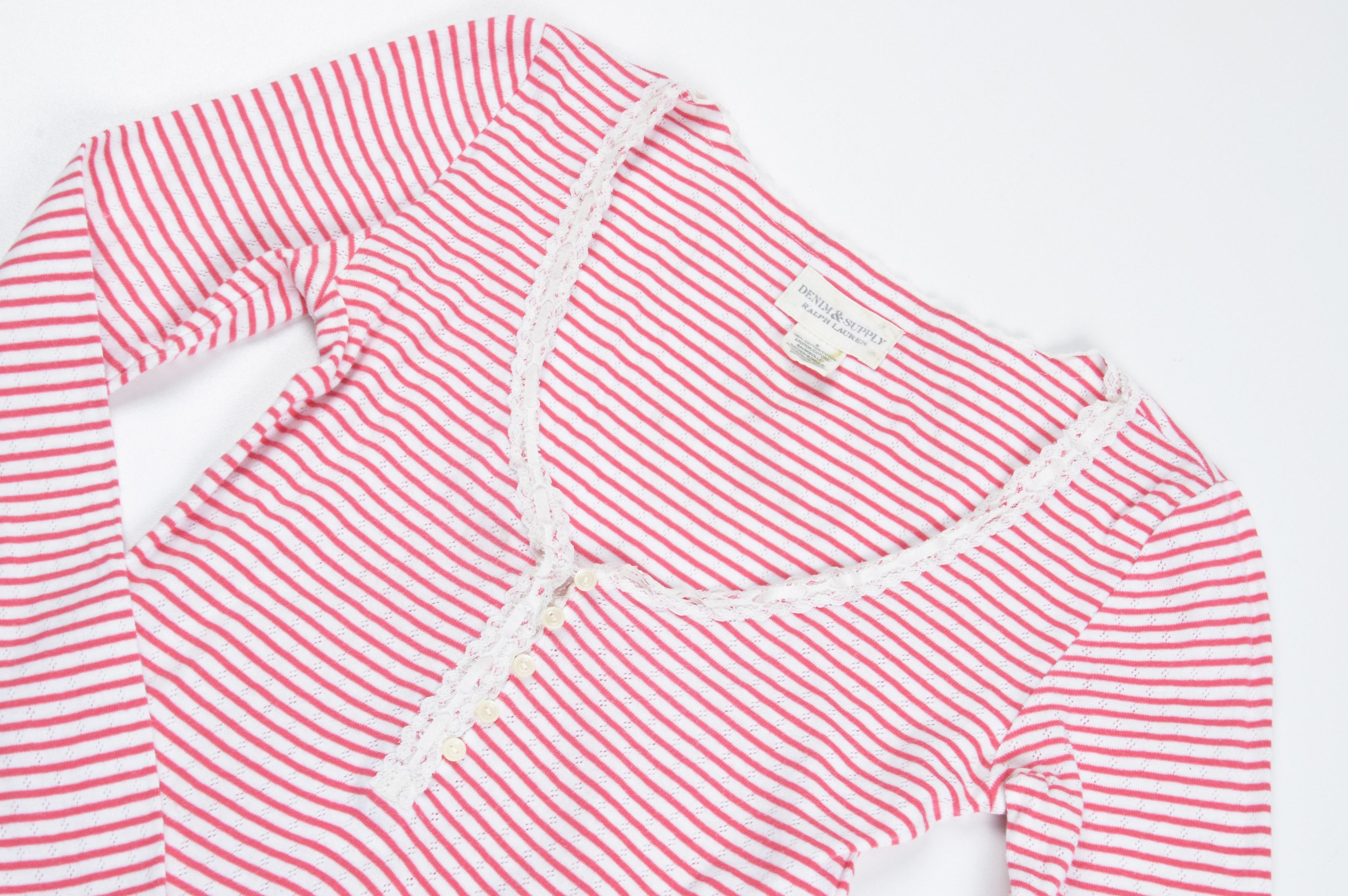 Denim & Supply Ralph Lauren Ralph Lauren Denim & Supply Y2K Striped Babydoll Henley Top Size S / US 4 / IT 40 - 5 Thumbnail