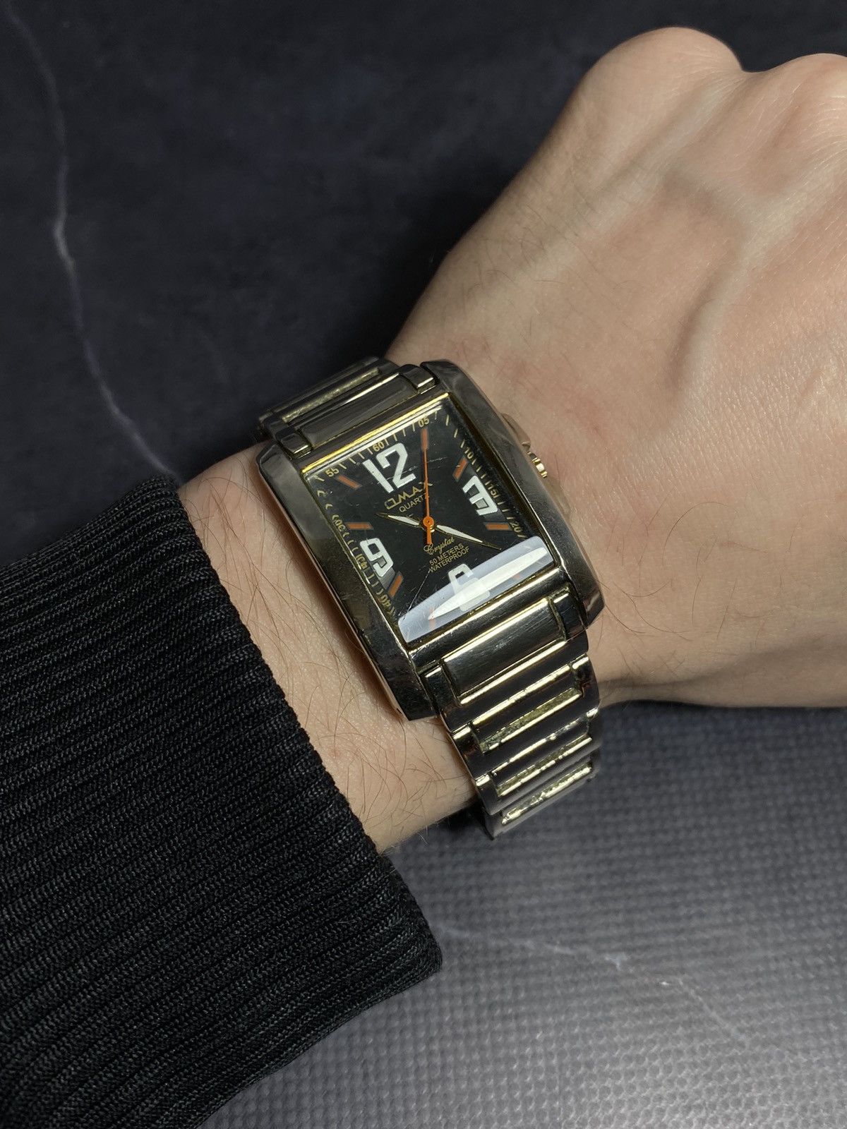 Vintage Omax Rectangular Luminous Watch | Japanese Movement Size ONE SIZE - 3 Thumbnail