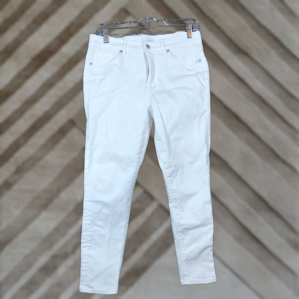 Loft LOFT Womens Jeans White Mid Rise The Skinny Cotton Blend Stretch 8 Size 30" / US 8 / IT 44 - 1 Thumbnail