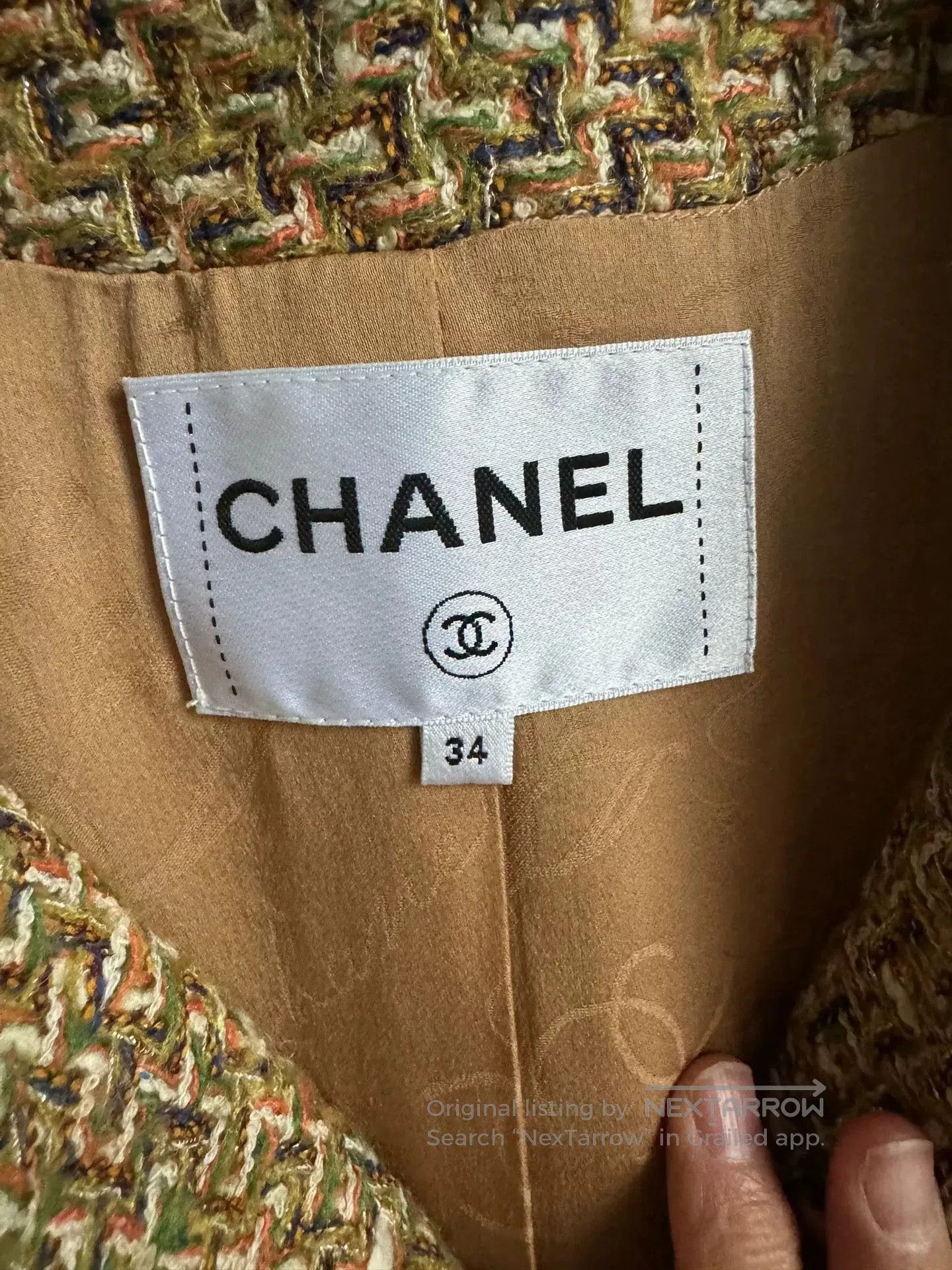 Chanel Chanel 16A Roman Gold Tweed Jacket. Size XXS / US 00 / IT 34 - 4 Thumbnail