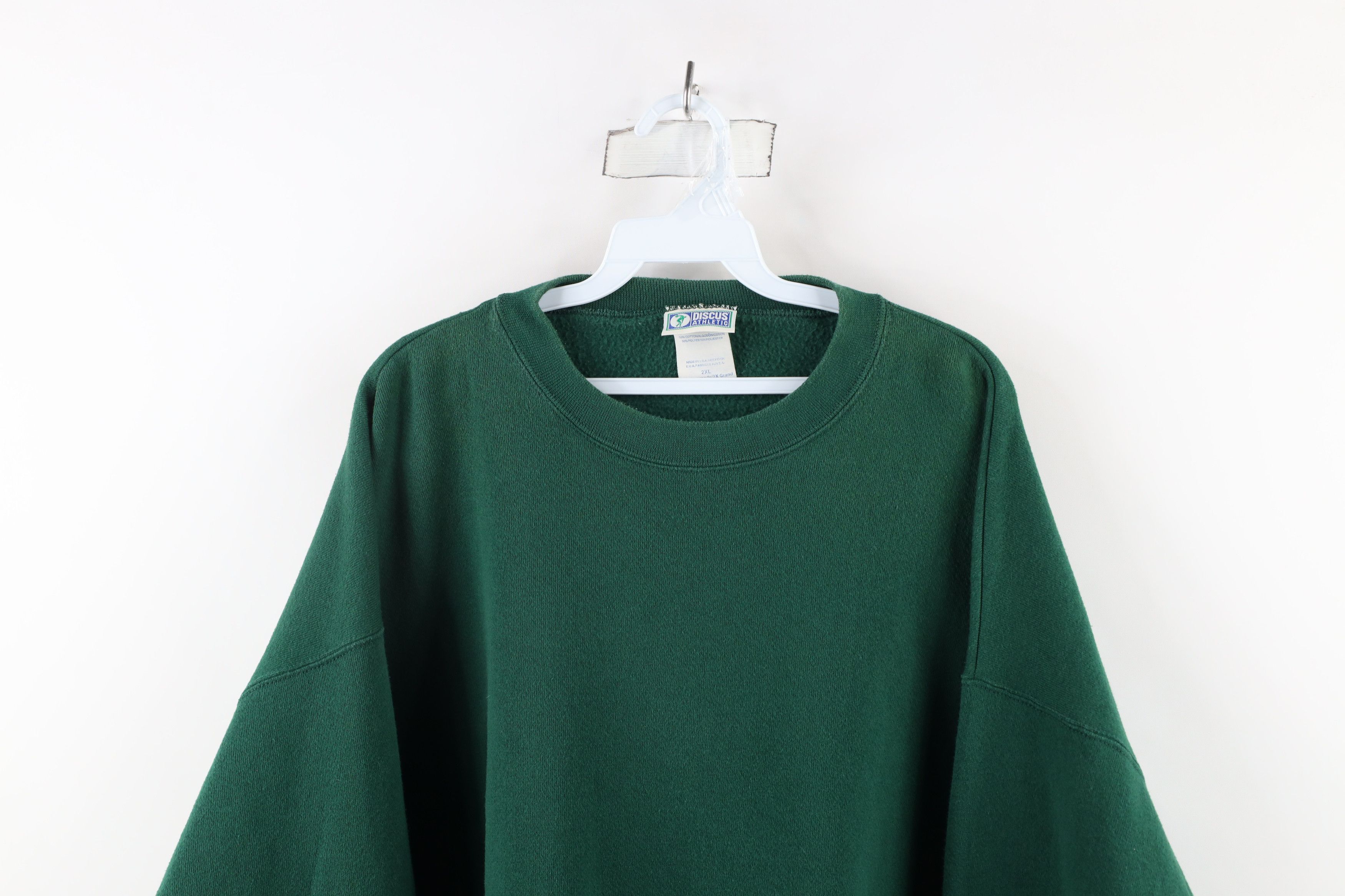 Vintage Vintage 90s Streetwear Heavyweight Sweatshirt Green USA Size US XXL / EU 58 / 5 - 2 Thumbnail