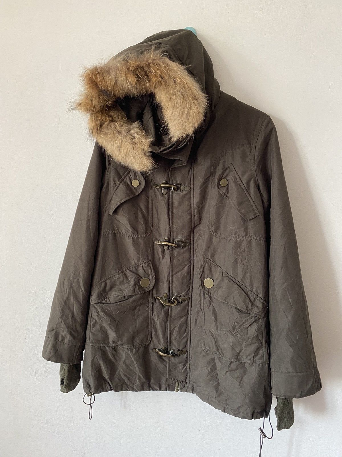 If Six Was Nine × Le Grande Bleu (L.G.B.) × MOUSSY Moussy Japan Brand Green Fur Parka LGB Style Hoodie Jacket Size US L / EU 52-54 / 3 - 2 Thumbnail