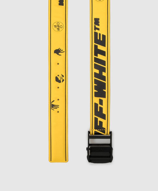 o1y0225 Size : S/M / Logo Leather Belt in Yellow/Black
