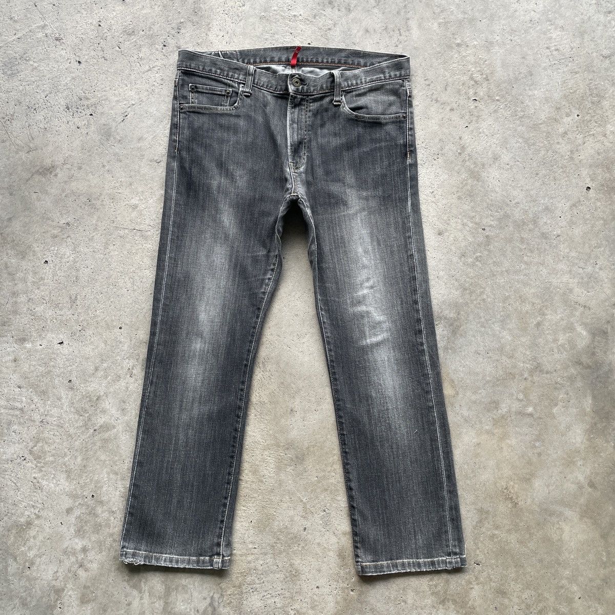 Vintage Japanese Black Faded Denim Jeans Pants W35
