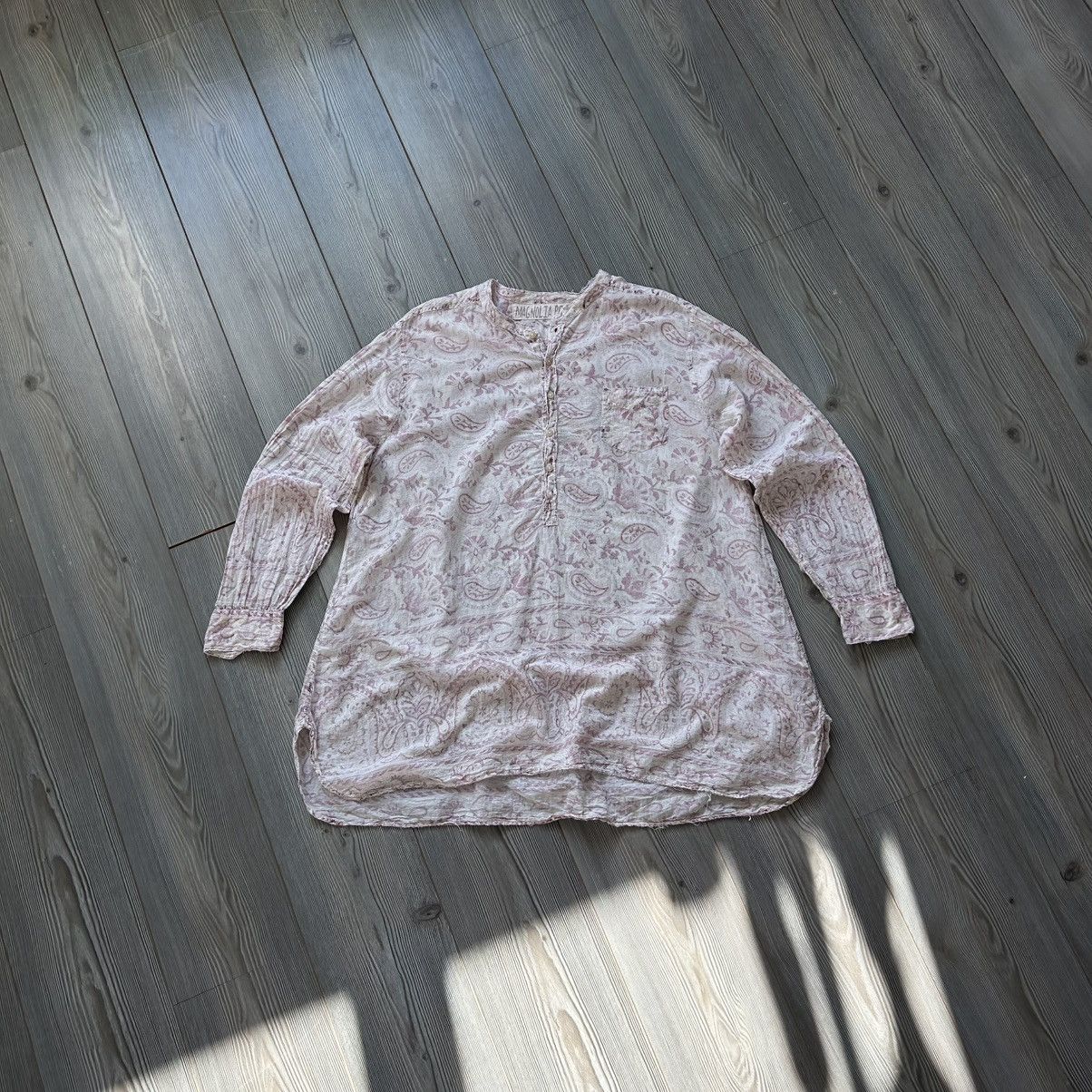 Magnolia Pearl Magnolia Pearl Idgy Blockprint Paisley Shirt/Blouse Size ONE SIZE - 10 Thumbnail