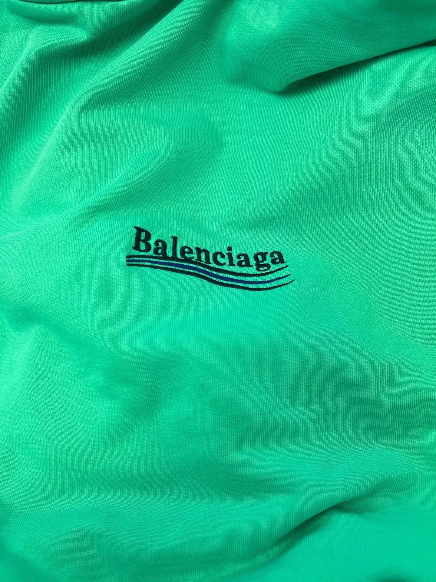Balenciaga Balenciaga Logo Print Oversized Unisex Green Hoodie Size XS / US 0-2 / IT 36-38 - 3 Thumbnail