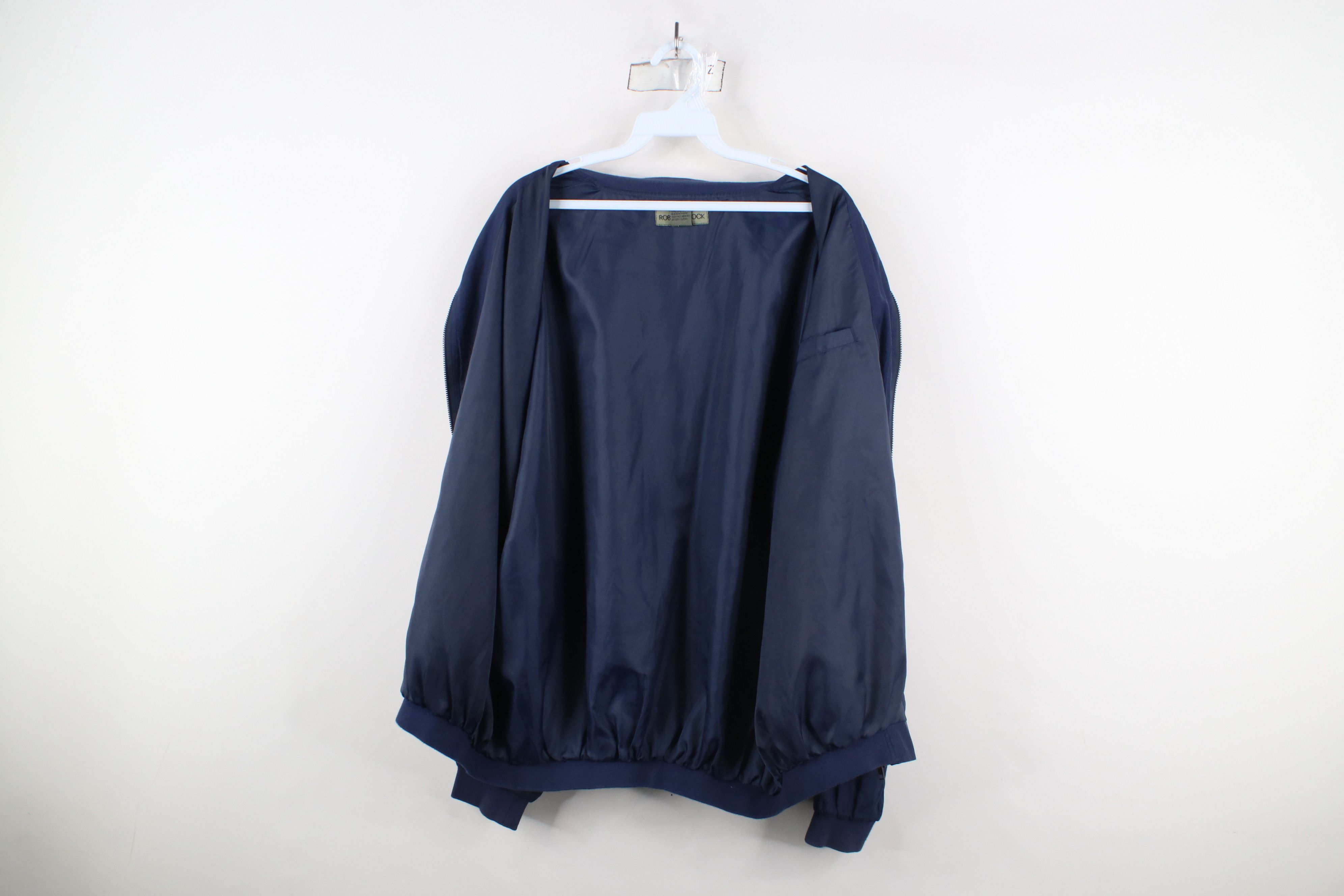 Vintage Vintage 90s Streetwear Silk Full Zip Bomber Jacket Navy Blue Size US L / EU 52-54 / 3 - 10 Thumbnail