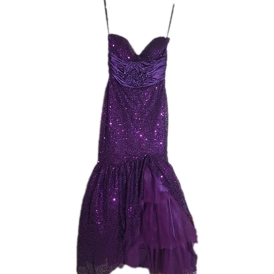 Other Size Small Purple Sequin gown slit , In Time For Prom Size S / US 4 / IT 40 - 1 Thumbnail