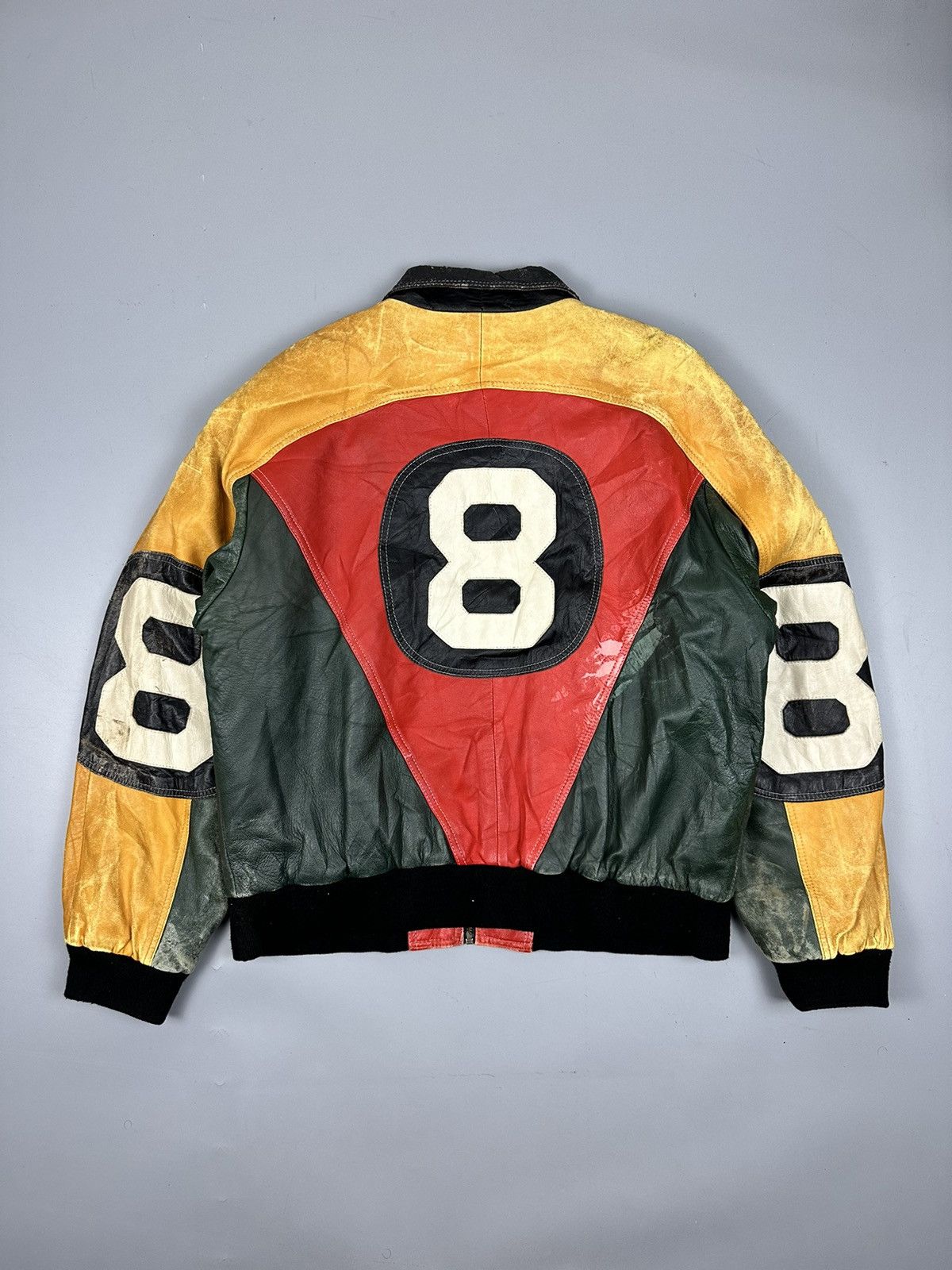 Vintage Distressed Vintage Howie & Son 8 Eight Ball Leather Jacket Size US M / EU 48-50 / 2 - 3 Thumbnail