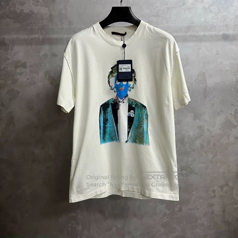Louis Vuitton Louis Vuitton White Neon Worker Graphic Printed Crew Neck Size US L / EU 52-54 / 3 - 1 Thumbnail