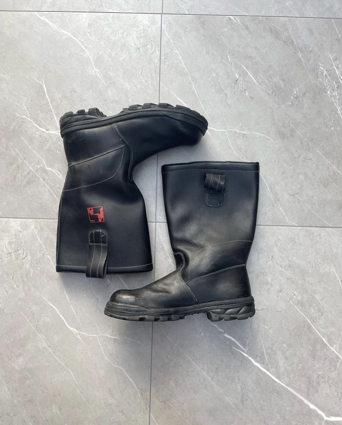 1970s Vintage Military Black Leather Combat Boots