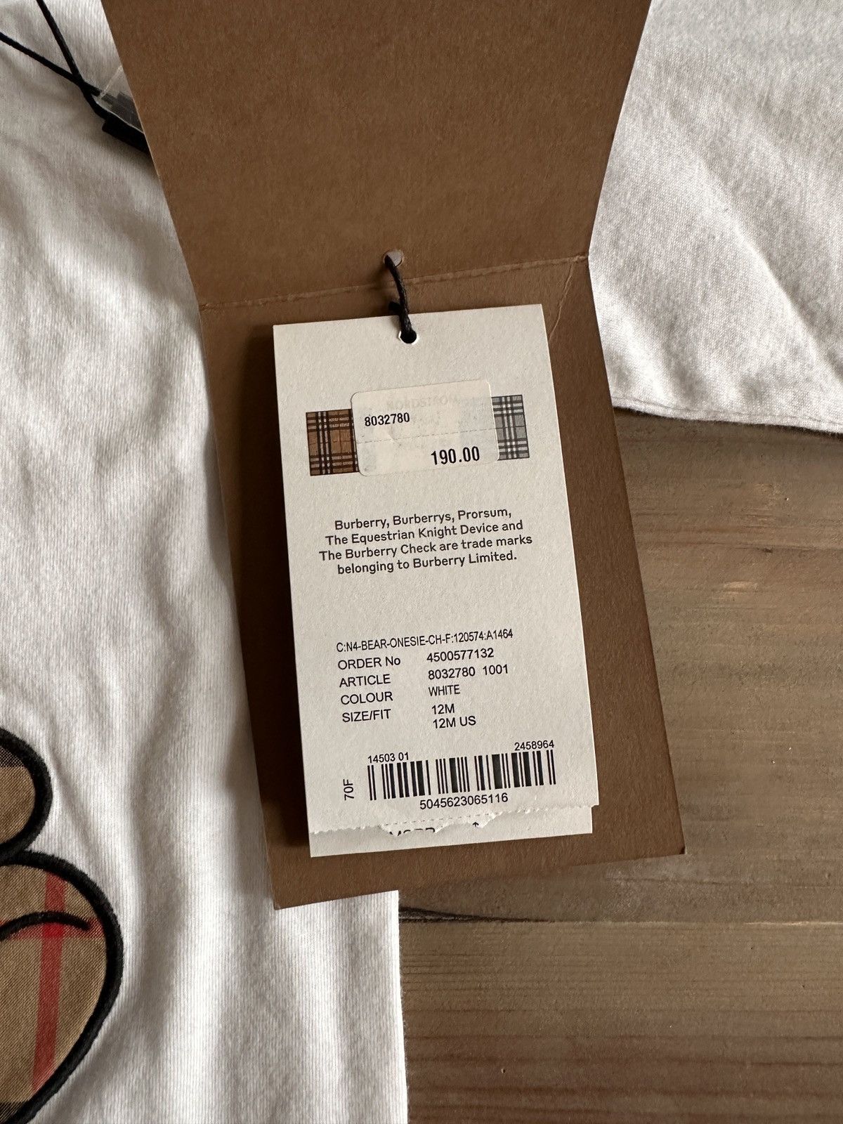 Burberry Burberry Bear Onsie Size ONE SIZE - 4 Thumbnail