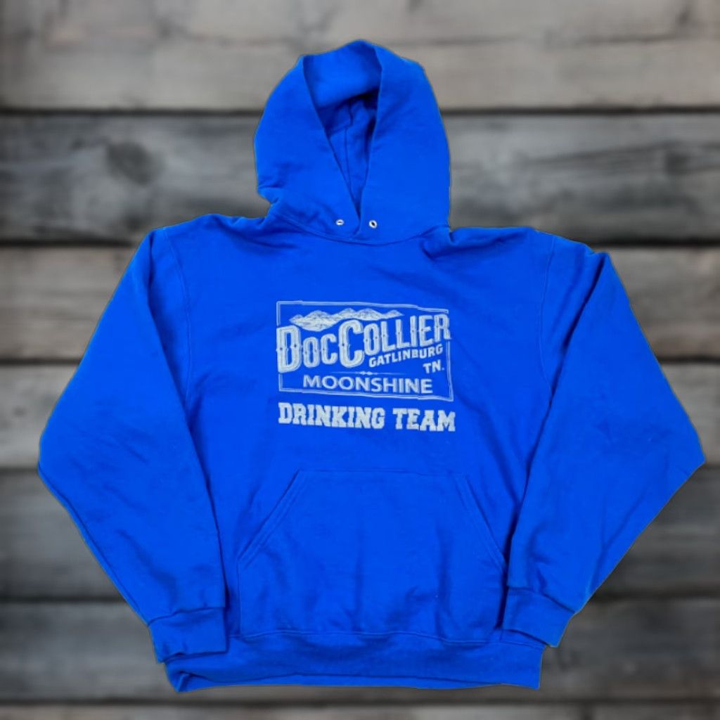 Jerzees Doc Collier Moonshine Print Hoodie Sweatshirt Adult Large Tennessee Size US L / EU 52-54 / 3 - 1 Thumbnail