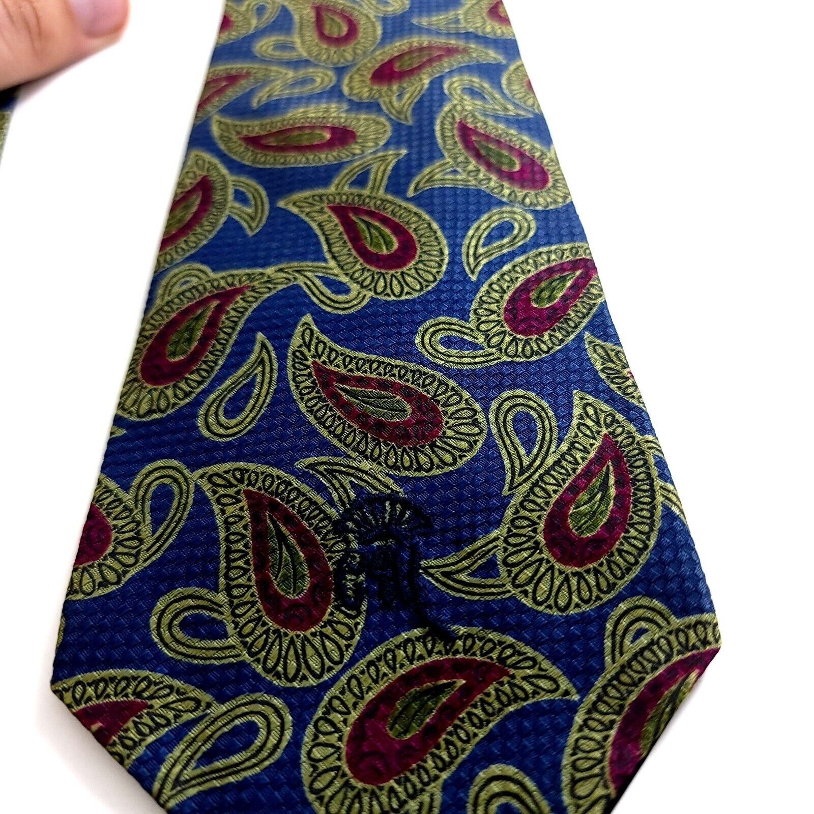 Countess Mara Countess Mara Blue Red Green Paisley Woven Silk Tie Size ONE SIZE - 2 Thumbnail