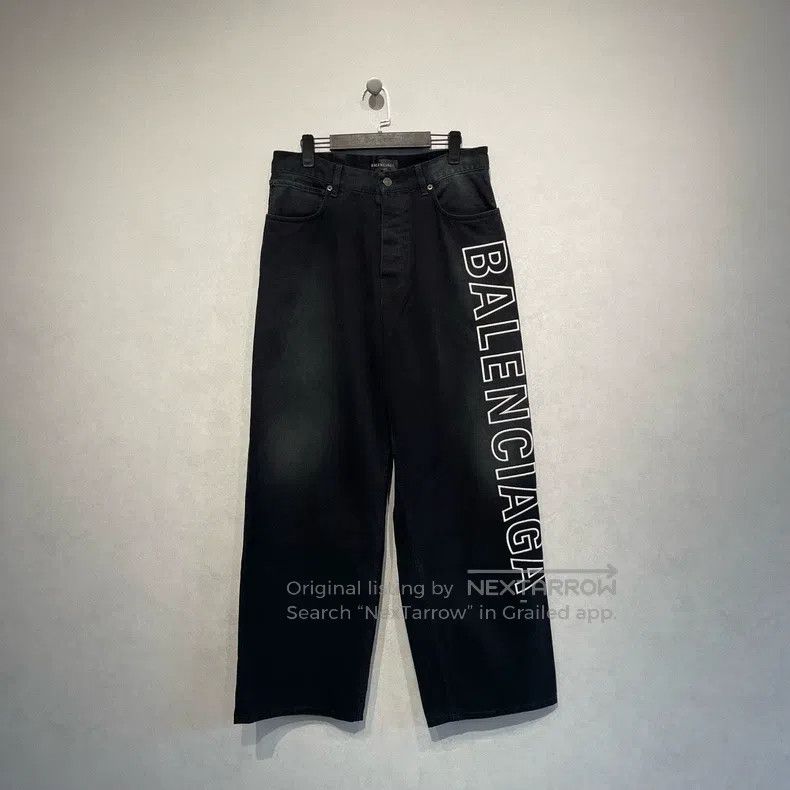 Balenciaga size S Large Logo Embroidered Jeans