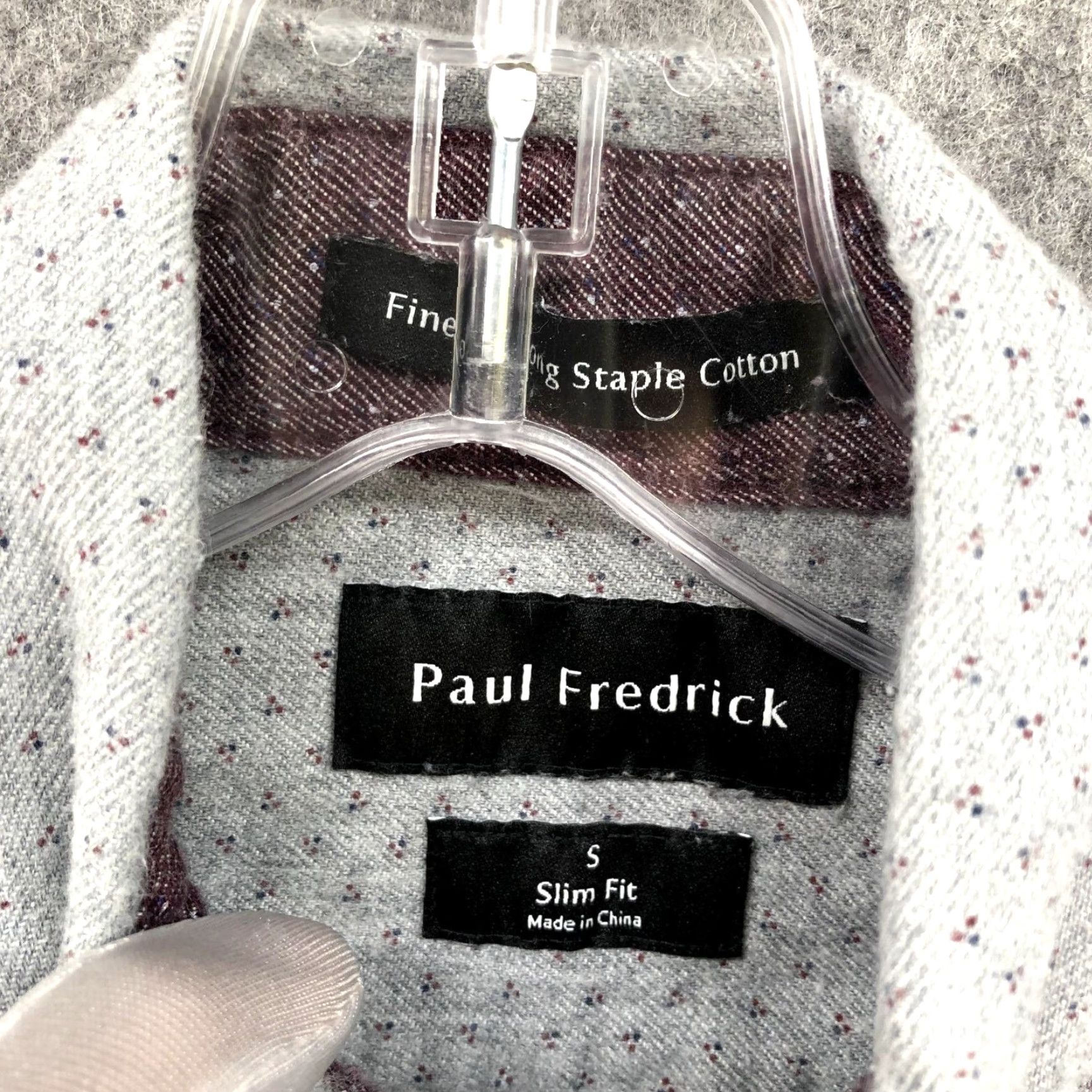 Vintage Paul Fredrick Slim Fit Flannel Shirt Mens Small Gray Geometric Printed Long Sleeve Button-Up Casual Workwear Size US S / EU 44-46 / 1 - 6 Thumbnail