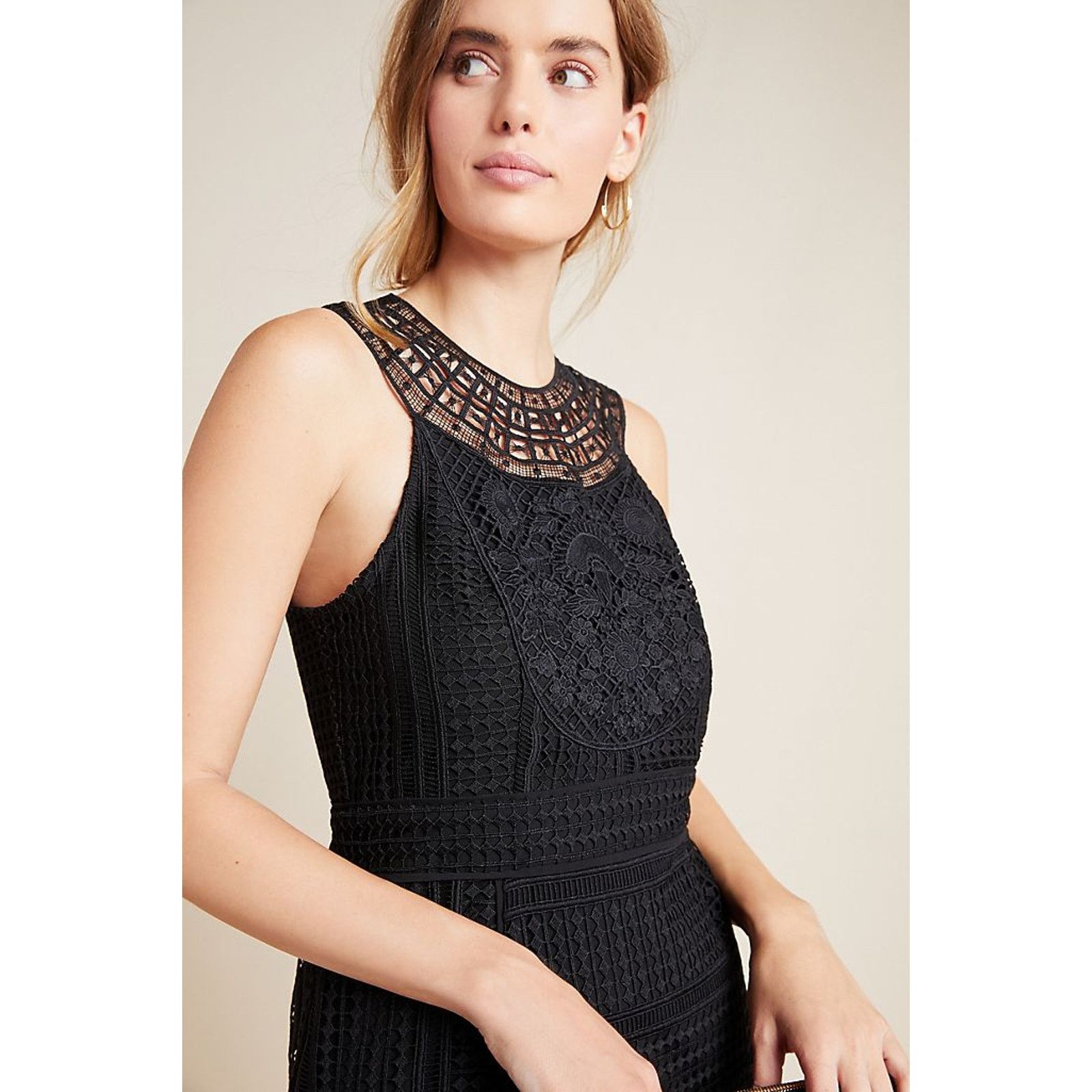 New Anthropologie Dylan Embroidered Lace Mini Dress $220 LBD