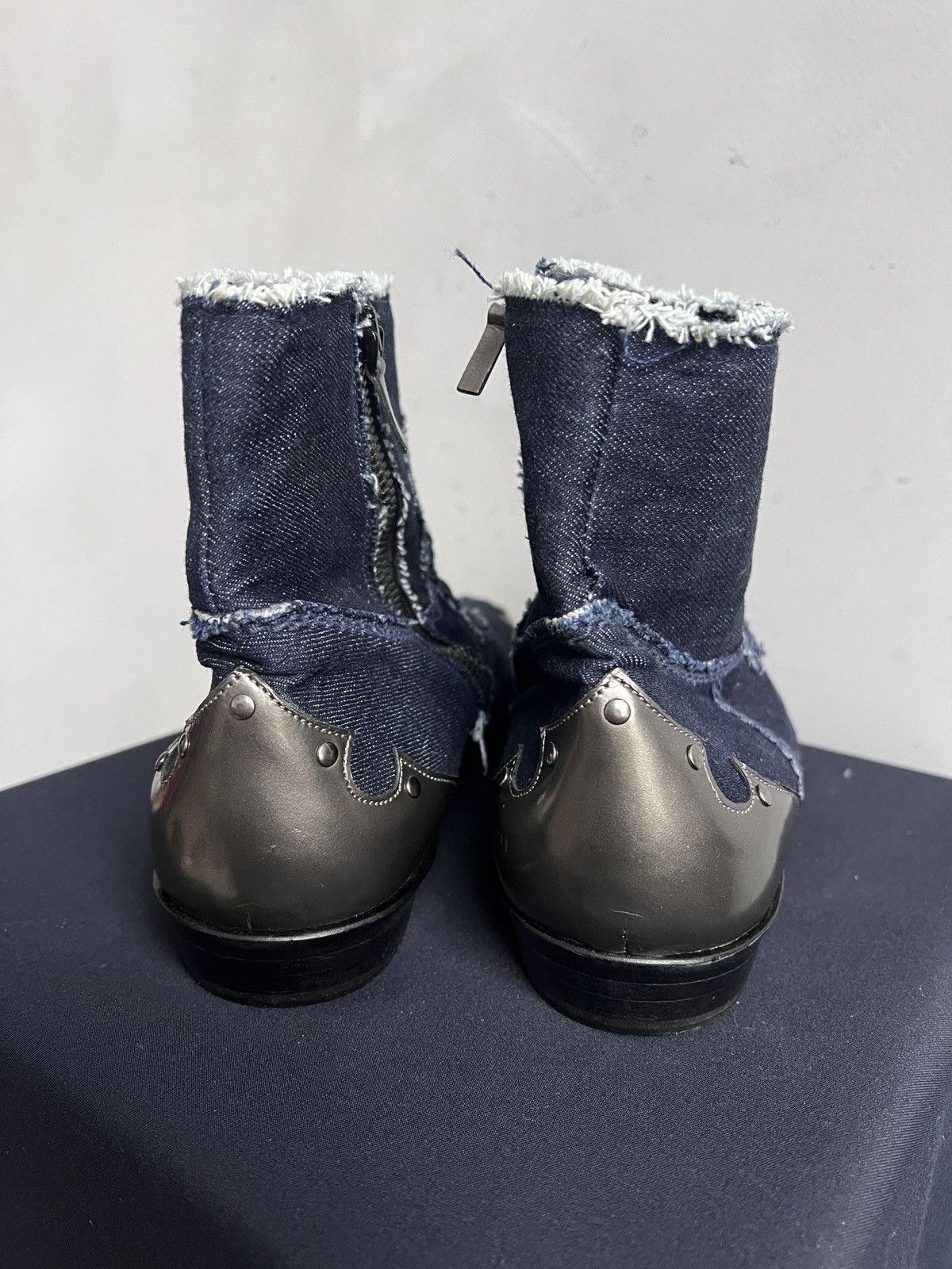 If Six Was Nine Western denim distressed cowboy guidi style boots y2k Size US 9 / EU 42 - 9 Thumbnail